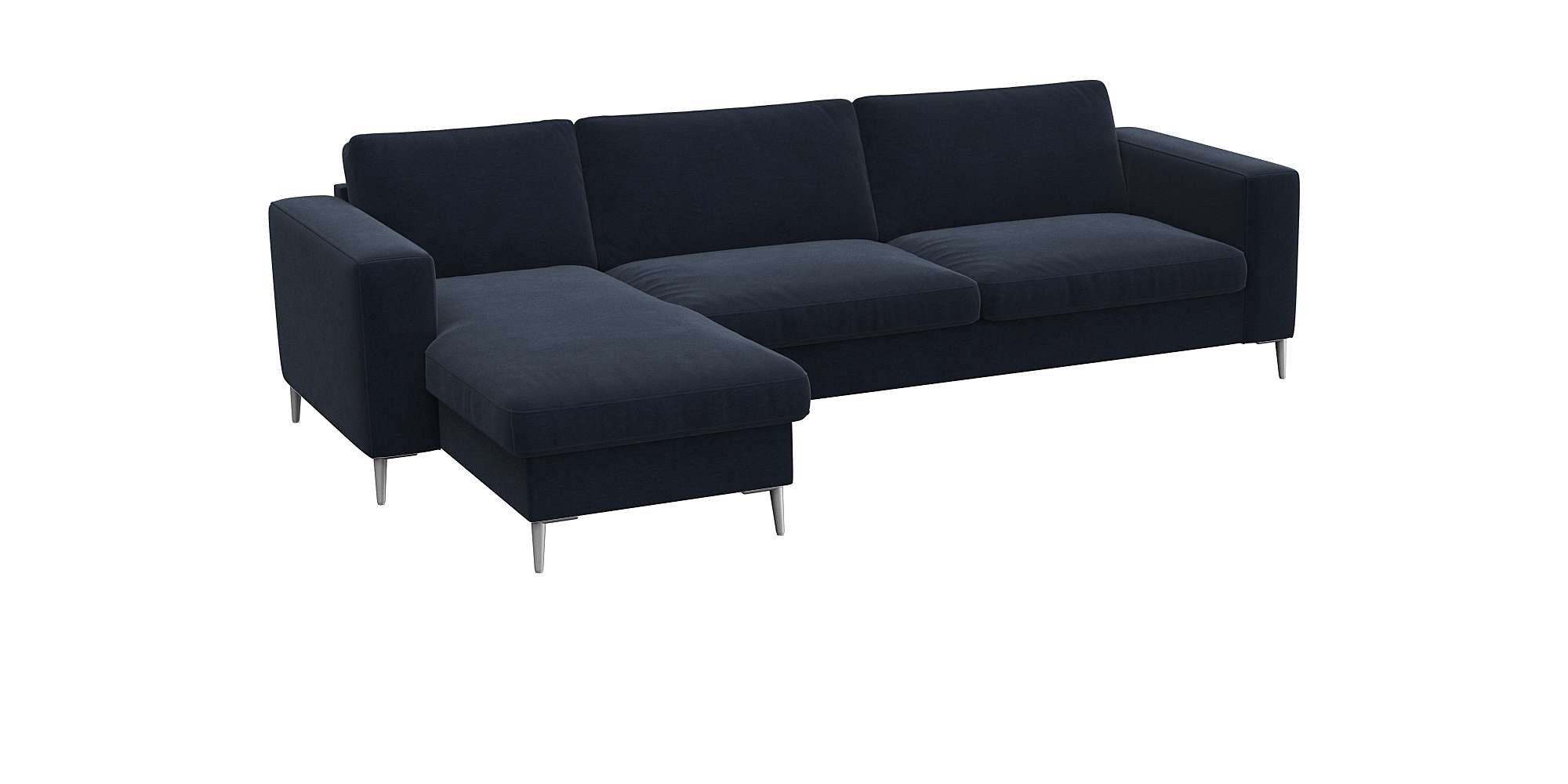 FLEXLUX Ecksofa »Fiore, super Sitzkomfort durch Kaltschaum im Sitz, L-Form«, breite Armlehnen, Kaltschaum, Füße Alu