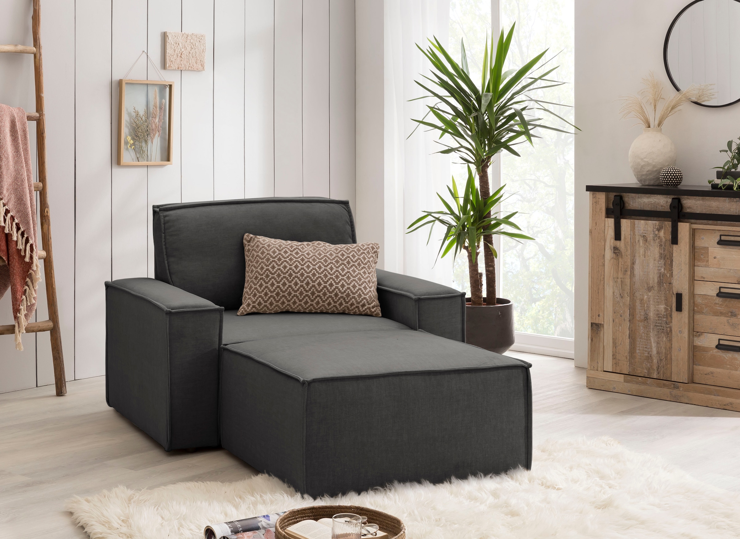 Home affaire Sessel »SHERWOOD« Loveseat und Hocker im Set, passend zur Polster-Serie SHERWOOD