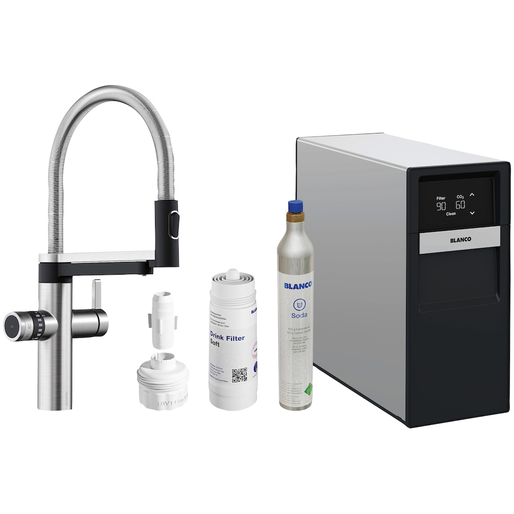 Blanco Elektrischer Wasserhahn »drink.soda«, (Set, 6 tlg.)