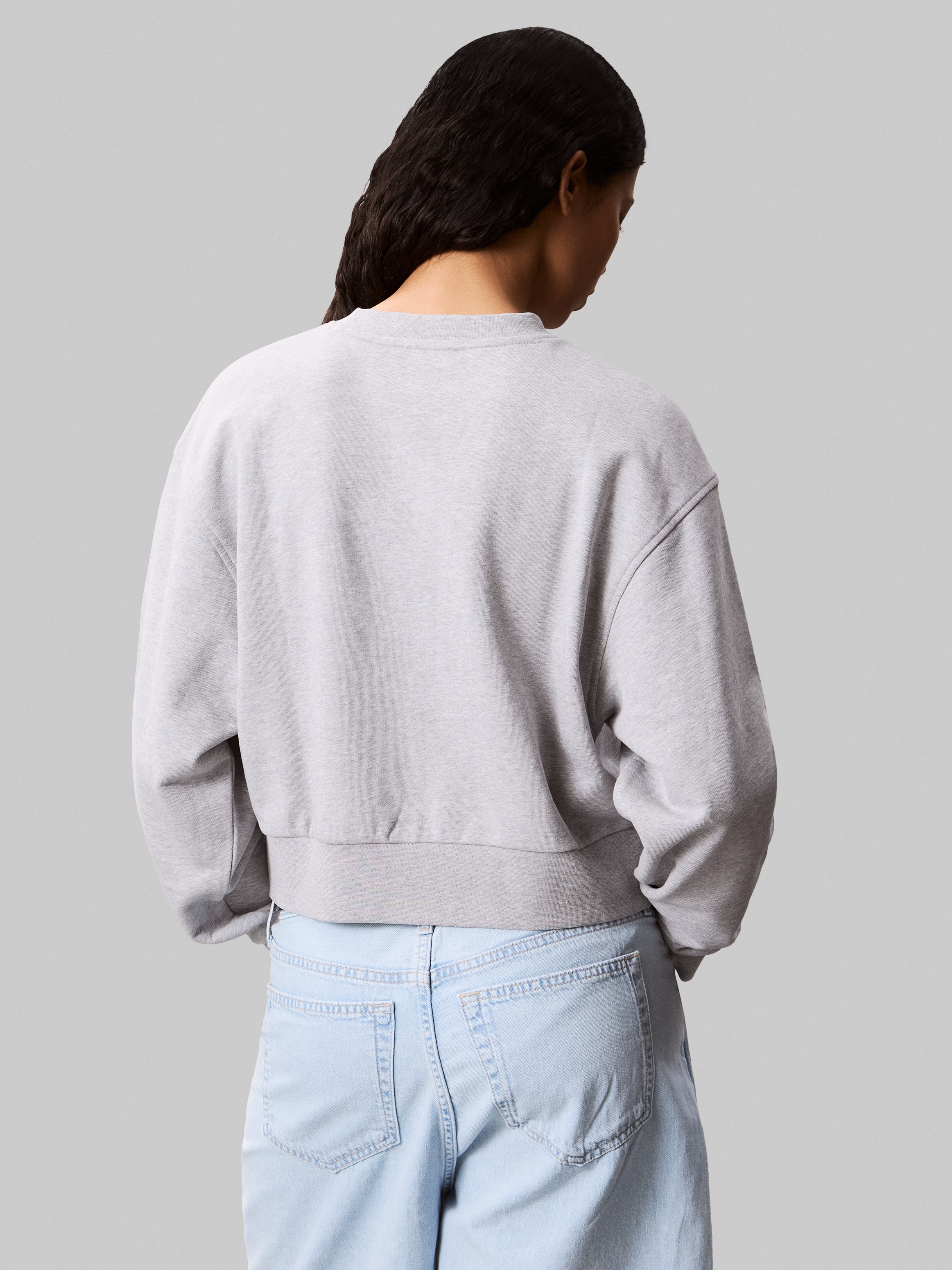 Calvin Klein Jeans Sweatshirt »FRENCH TERRY WOVEN LABEL CREW«, Regular fit mit Rundhalsausschnitt
