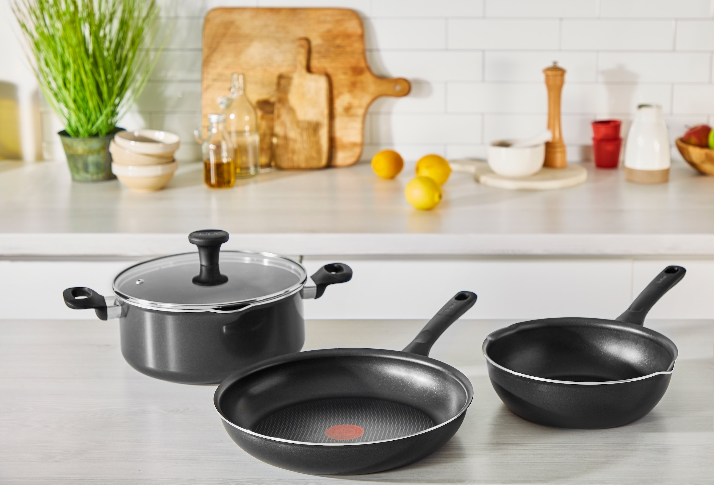 Tefal Bratpfanne »Day by Day On«, Aluminium, (1 tlg.), Antihaft, Thermo-Signal, Ausgießzotten, alle Herdarten außer Induktion