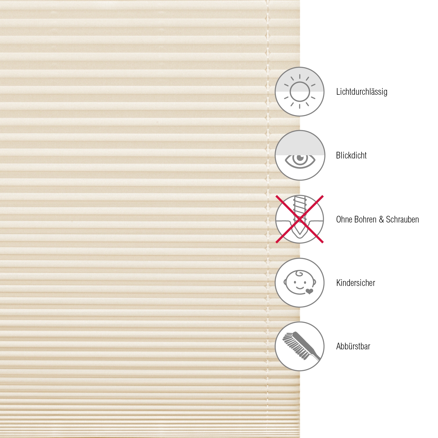 my home Plissee »EASYFIX PIA«, ohne Bohren, verspannt, mit patentiertem Trägersystem