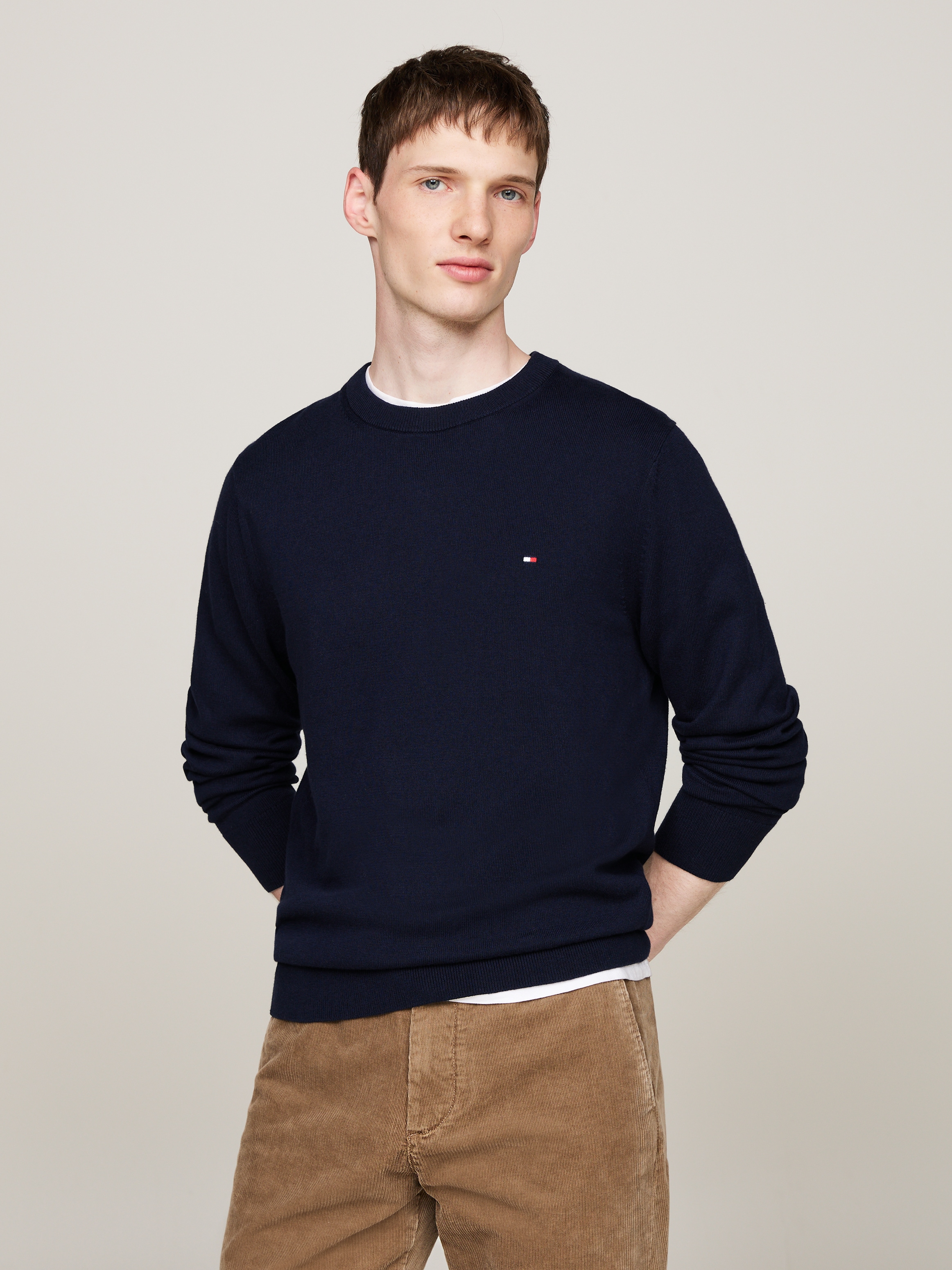 Tommy Hilfiger Rundhalspullover »PIMA ORG CTN CASHMERE CREW NECK«