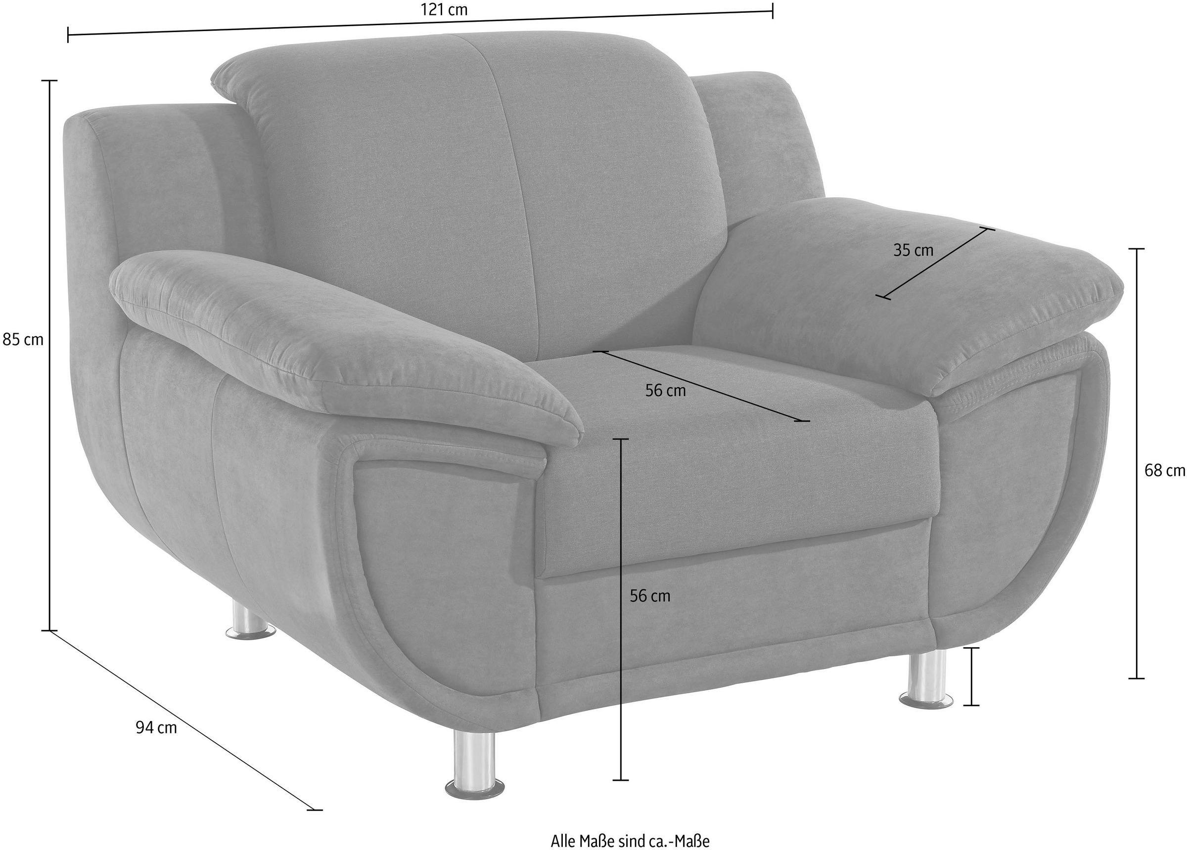 TRENDMANUFAKTUR Sessel »Rondo 3, Loungesessel« wahlweise mit komfortablem Federkern, mit extra breiten Armlehnen