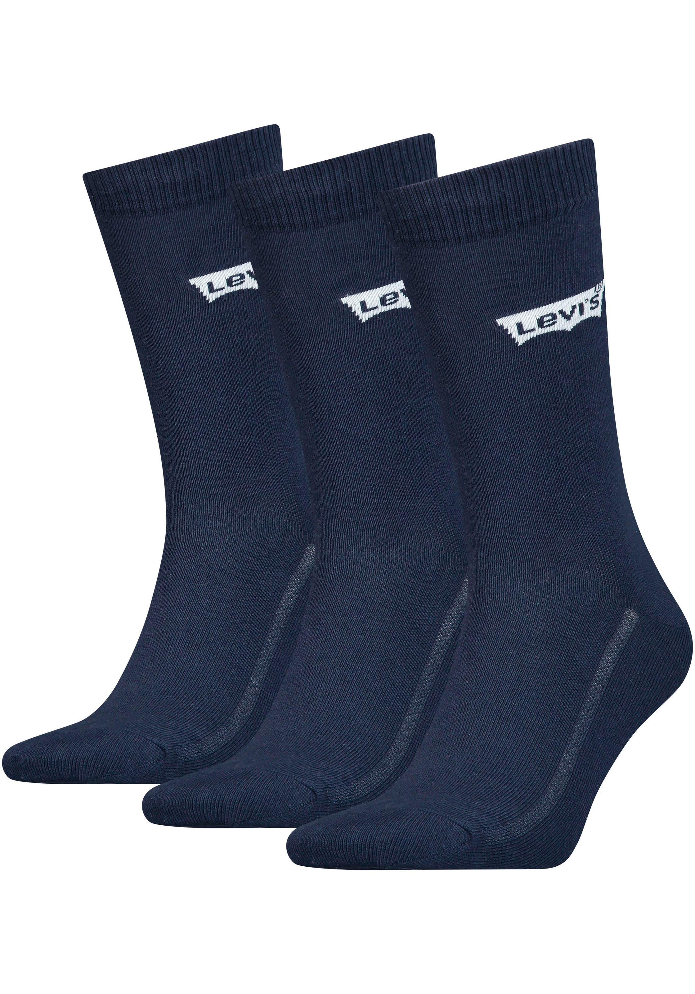 Levi's® Socken »LEVIS REGULAR CUT BW LOGO RECYCL CO 3P«, (Packung, 3 Paar, 2er Pack), mit breitem Logobund