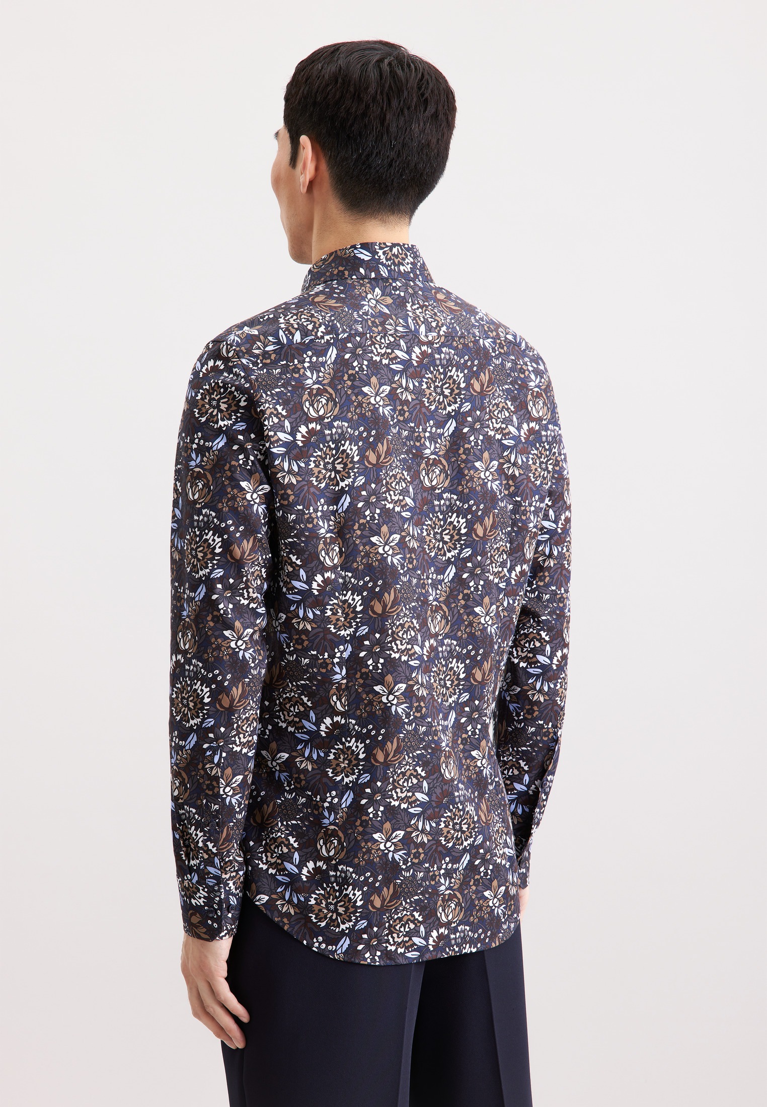 seidensticker Businesshemd »Schwarze Rose« Slim 1/1 Kentkragen Geblümt