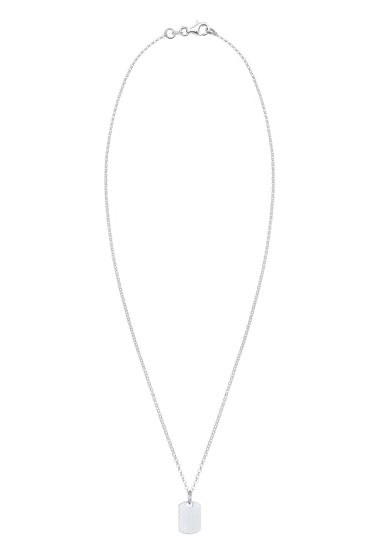 Kuzzoi Kette mit Anhänger »Halskette Herren Dog Tag Military Platte Brushed 925 Silber«