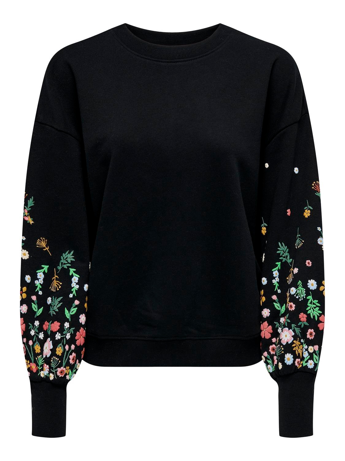 ONLY Sweatshirt »ONLBROOKE L/S O-NECK FLOWER SWT«, Baumwollmischung, regular fit
