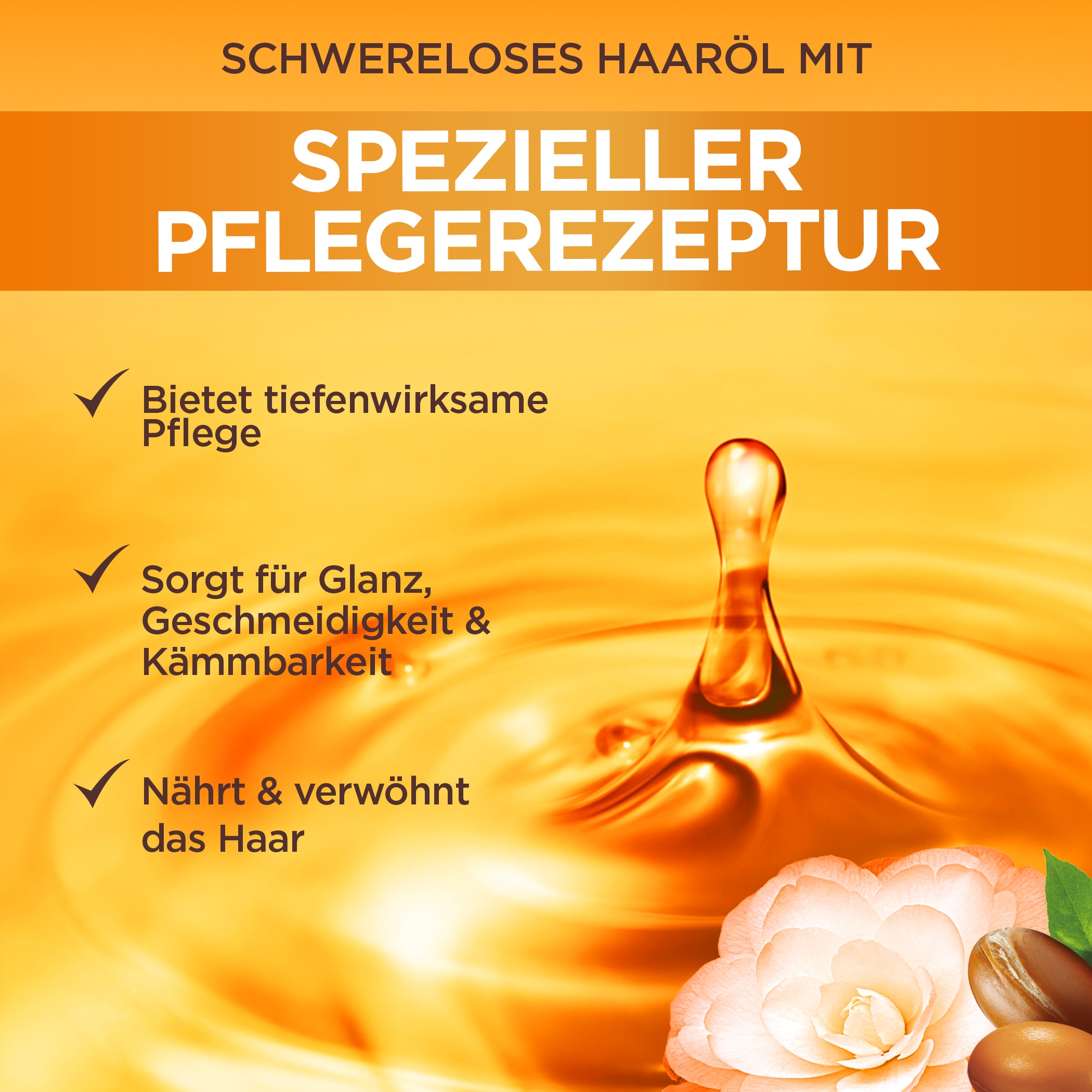 GARNIER Haaröl »WAHRE SCHÄTZE ARGAN & CAMELIA« für trockenes Haar, mit Argan- und Kamelien-Öl, flüssige Textur