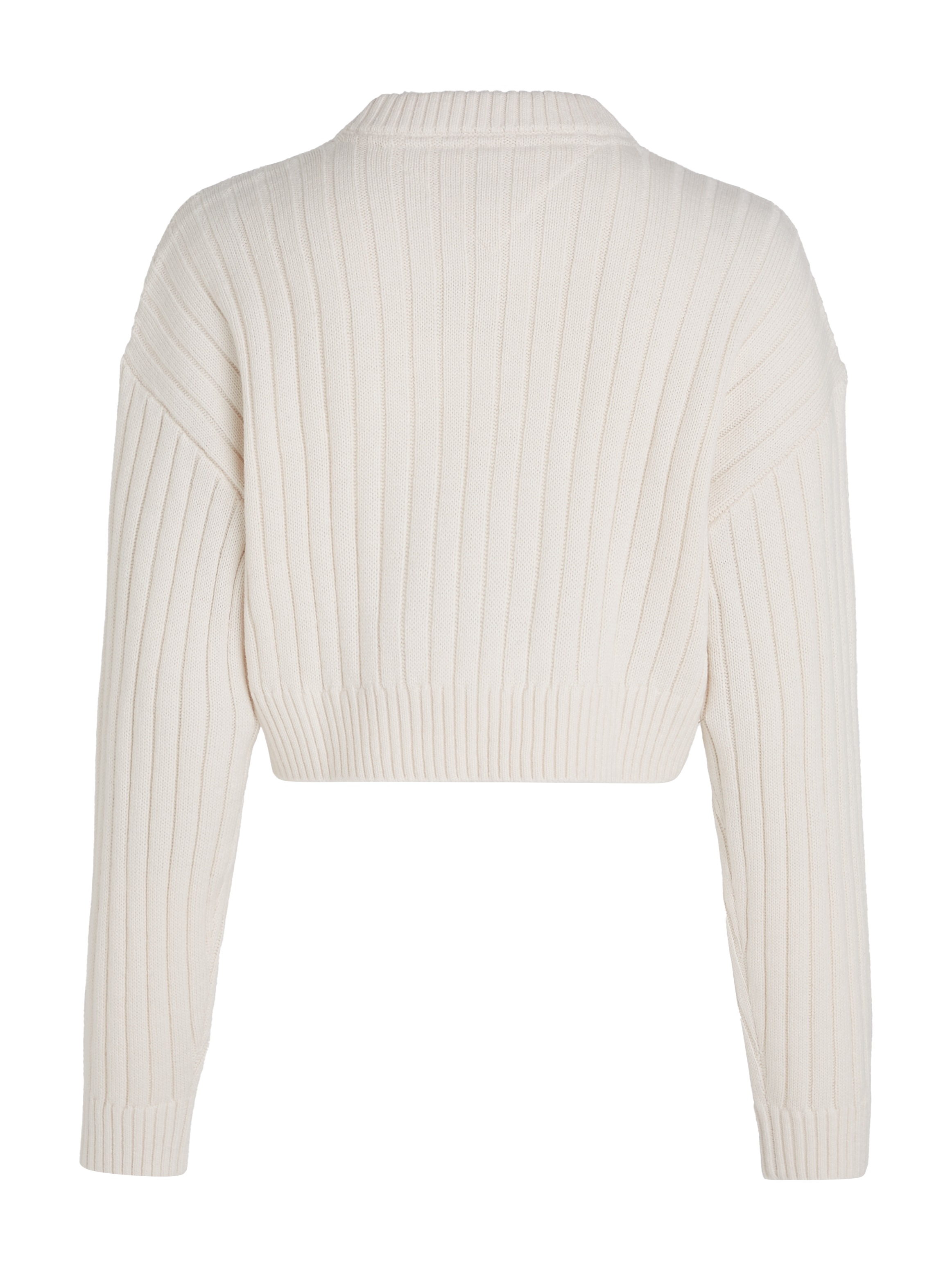 Tommy Jeans Strickpullover »TJW VNCK CENTER FLAG SWEATER EXT«, mit Tommy Jeans Center Logo-Flag