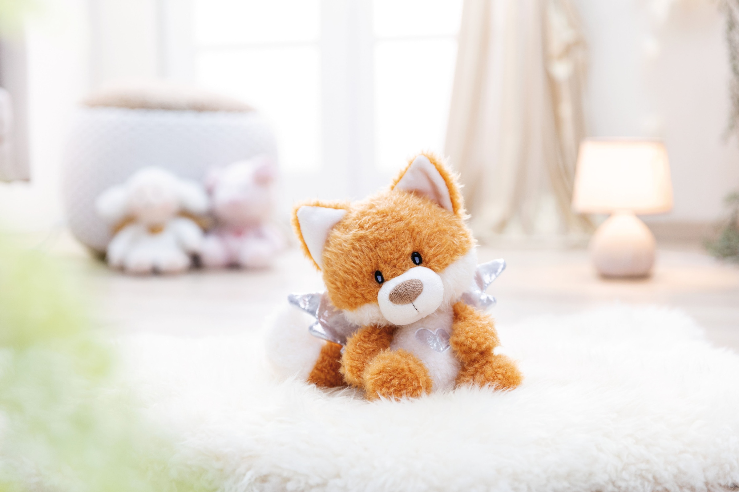 Nici Kuscheltier »Dein Schutzengel, Fuchs La La Foxie 28 cm« mit silbernen Flügeln & Herz auf der Brust in Geschenkbox
