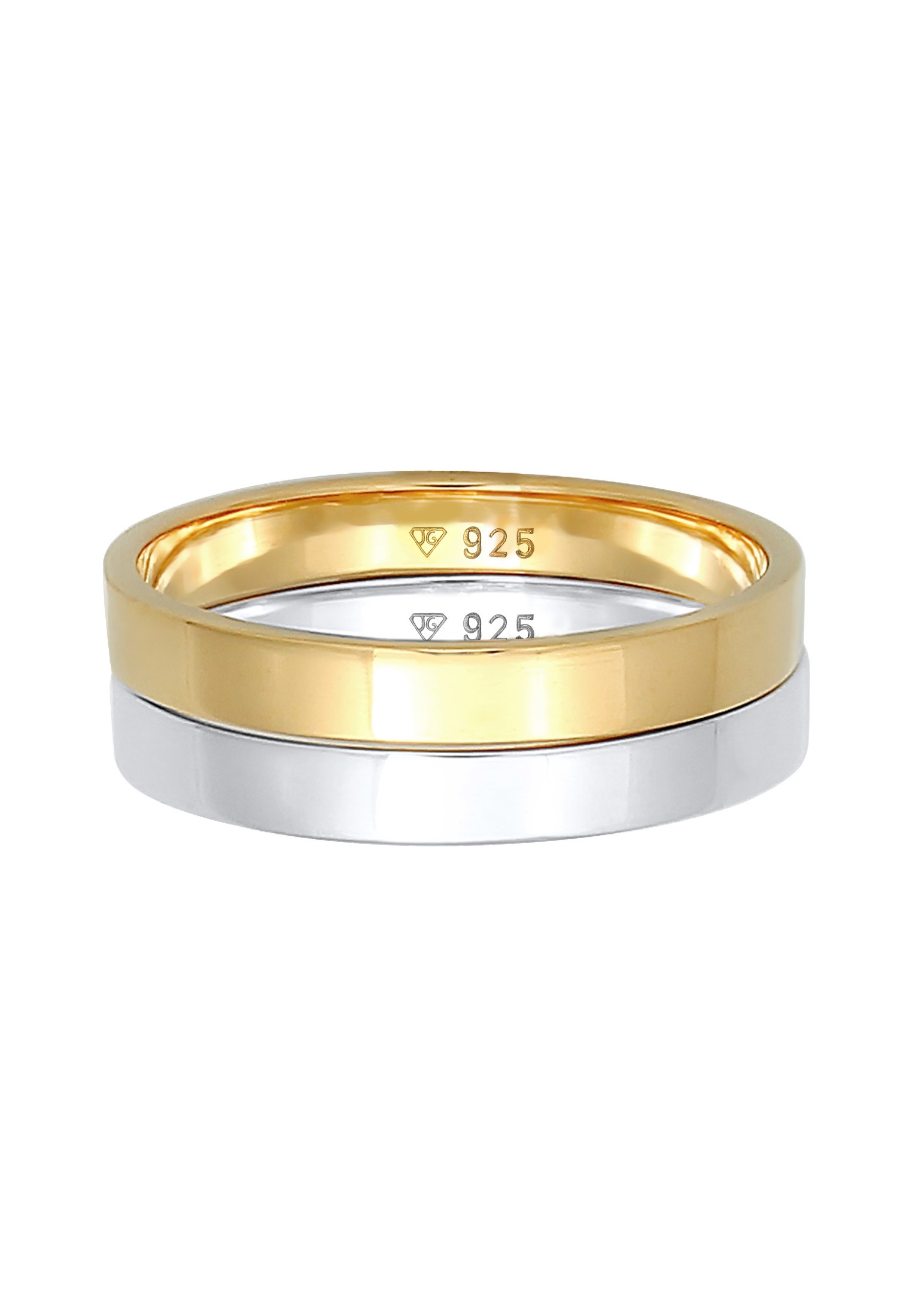 Elli Ring-Set »Ring Bandring Basic Bi-Color Set (2 tlg.) 925 Silber«