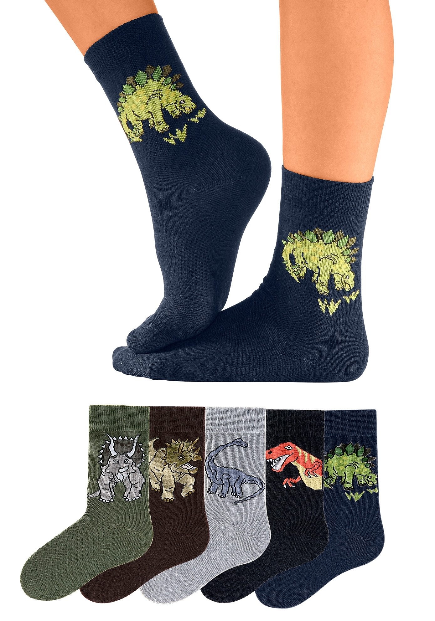 (5 Paar), H.I.S bei ♕ mit Socken, Dinosauriermotiven