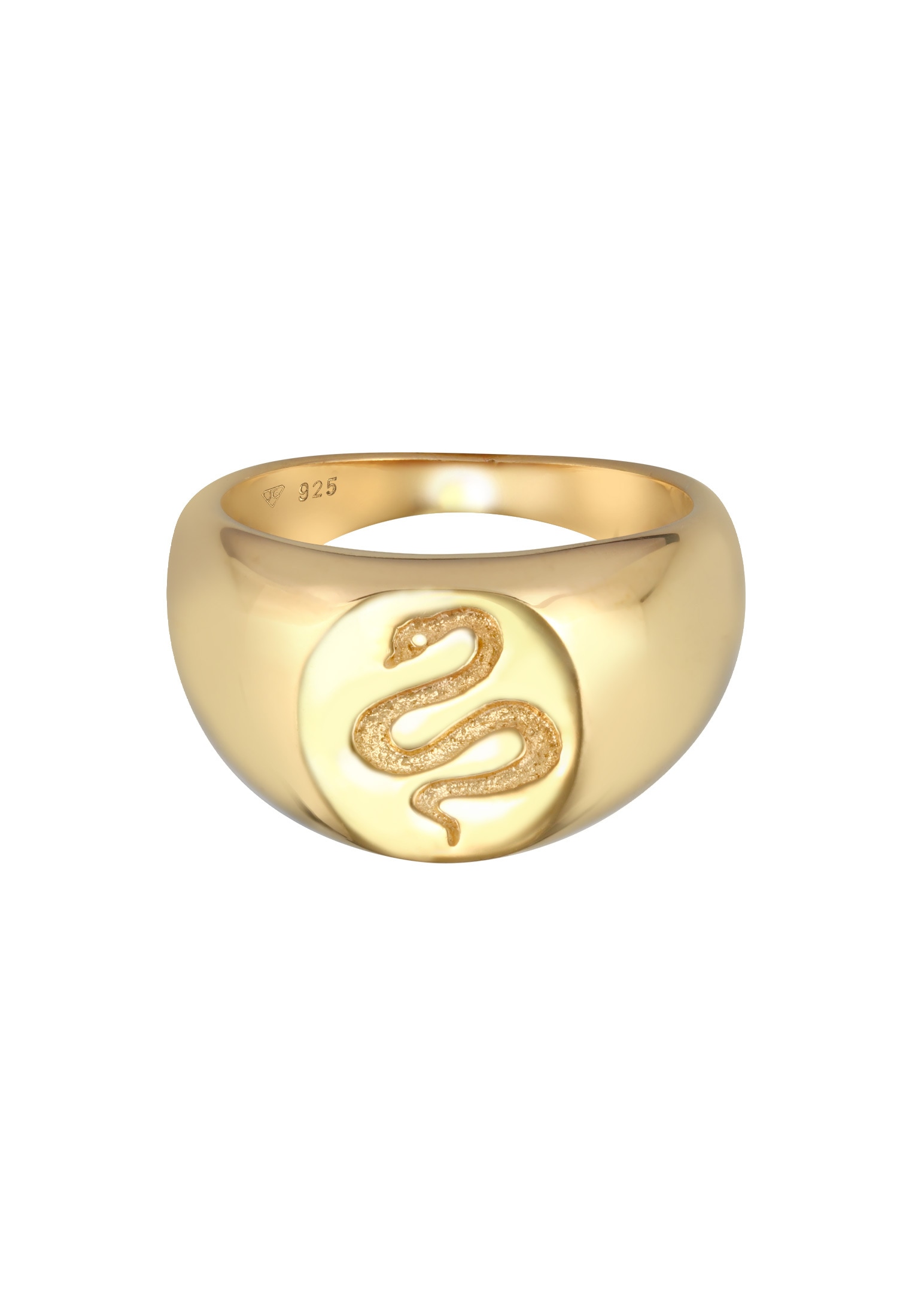Elli Premium Siegelring »Ring Siegelring Schlange Kraft Symbol 925 Silber«