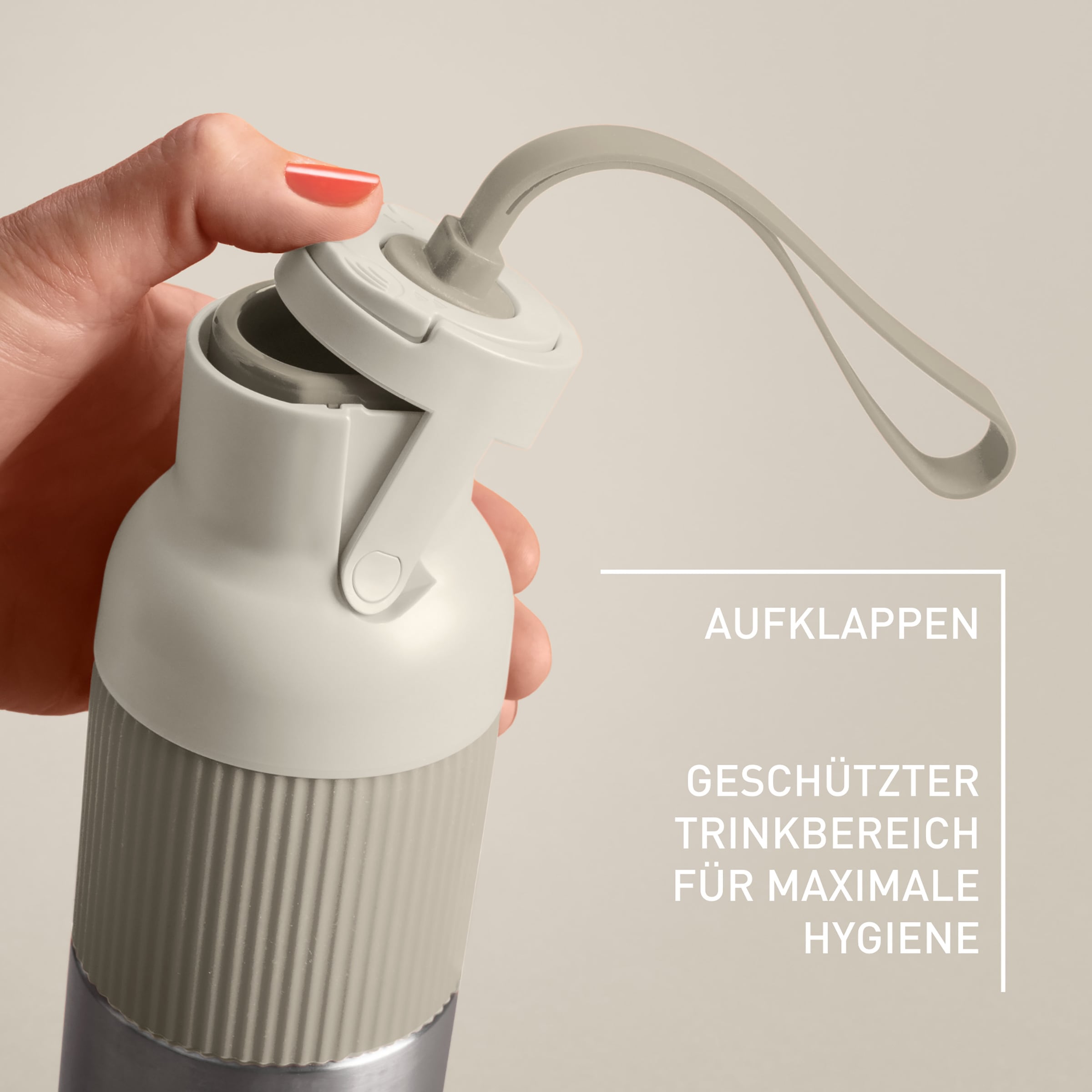 Emsa Isolierflasche »beYou Flip« mit Flip-Verschluss und Trageband, 100% dicht, spülmaschinengeeignet