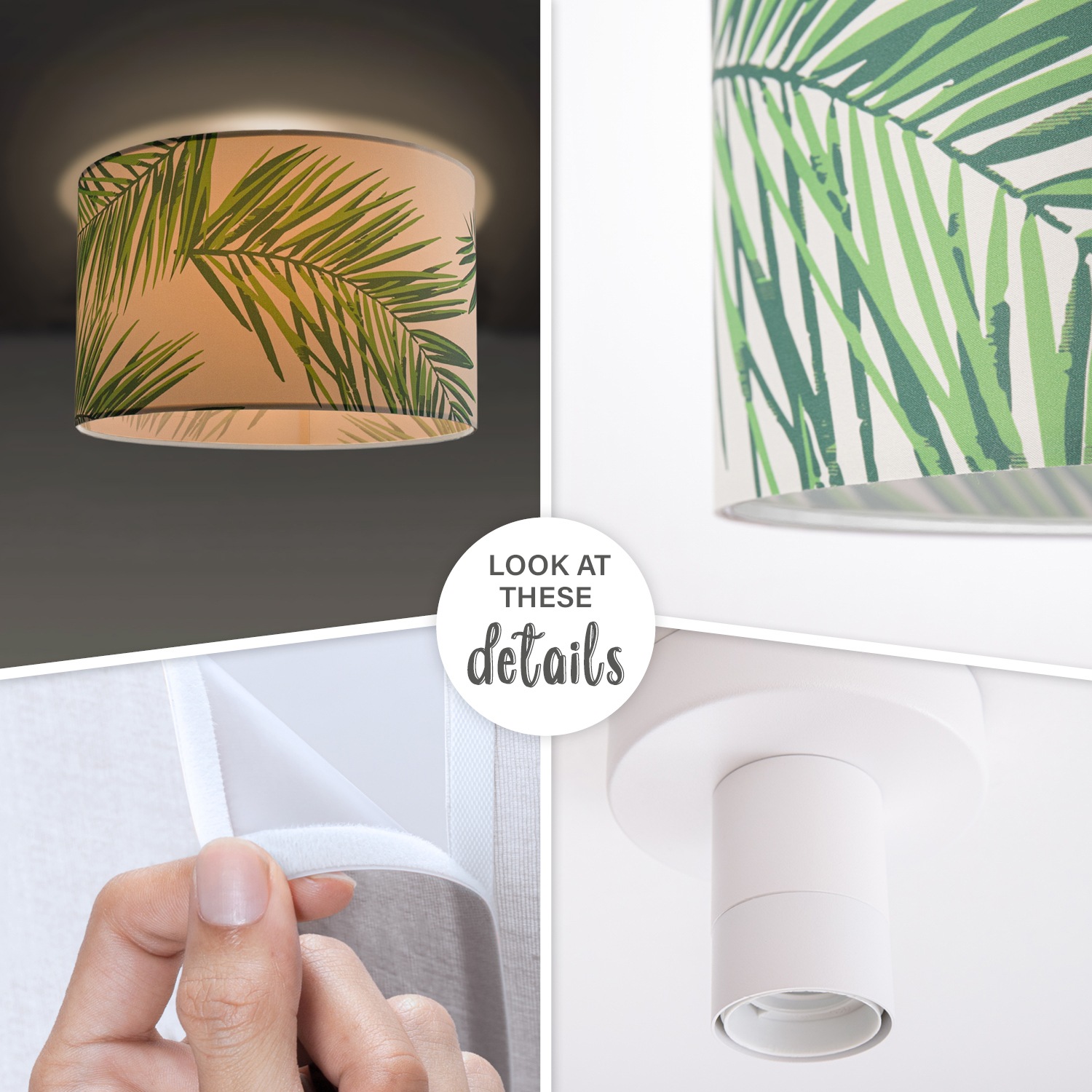 Paco Home Deckenleuchte »Ostende 537« E27 Schlafzimmerlampe Lampenschirm Deko Wohnzimmer Deckenleuchte Palme