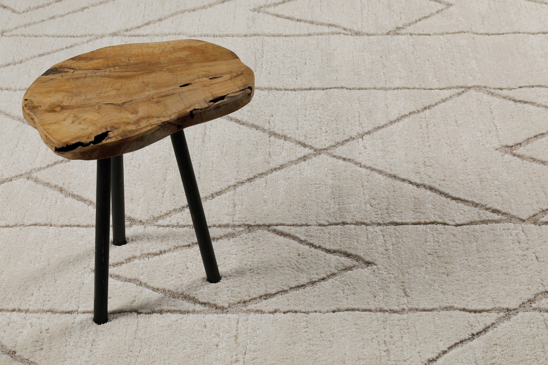 Wecon home Teppich »Pelle« rechteckig 18 mm Höhe Gewebt, Hoch-Tief, pflegeleicht, Rauten Muster, Scandi, Wohnzimmer