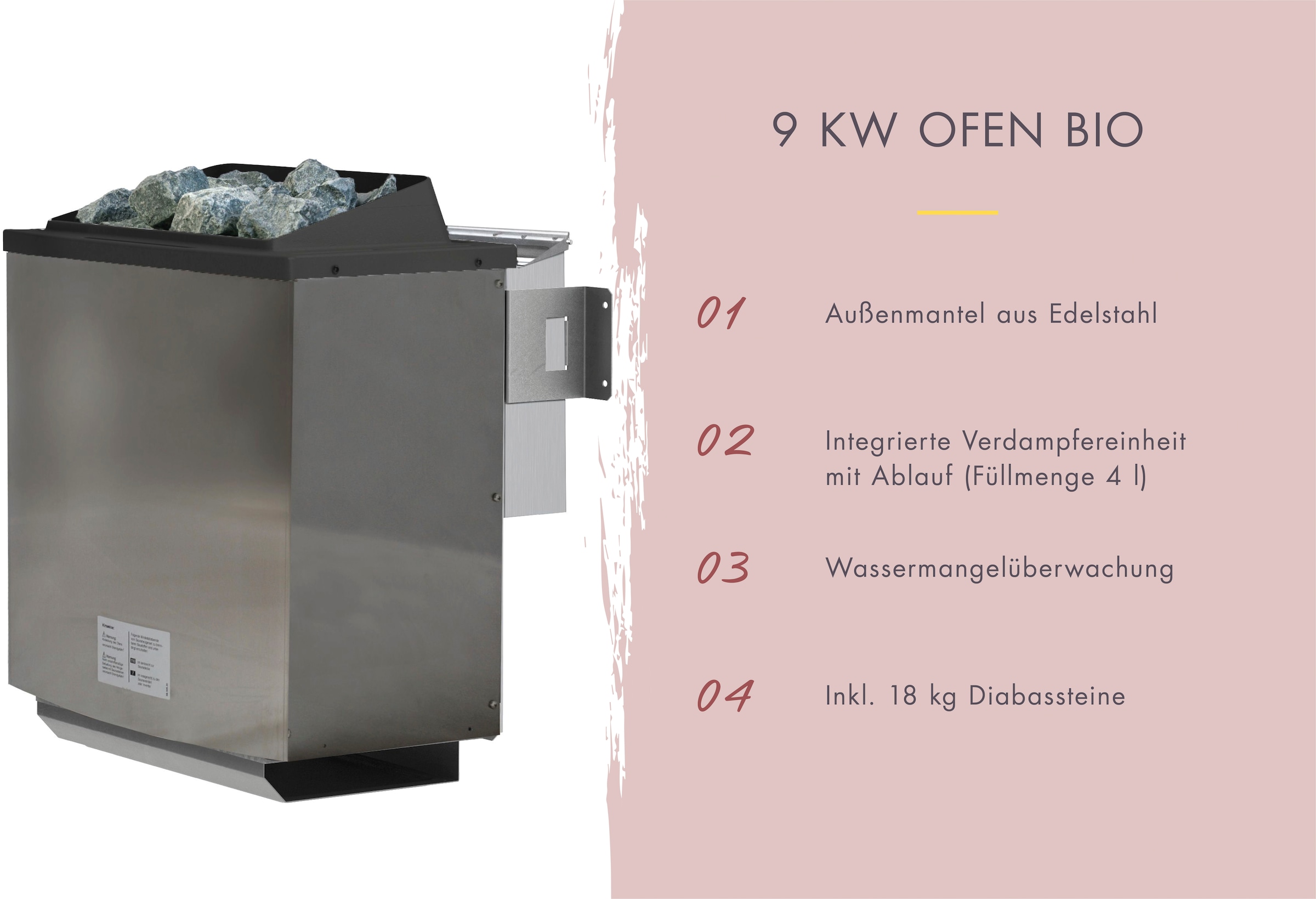 KONIFERA Saunahaus »Uwe 2«, 9-kW-Bio-Ofen mit ext. Steuerung