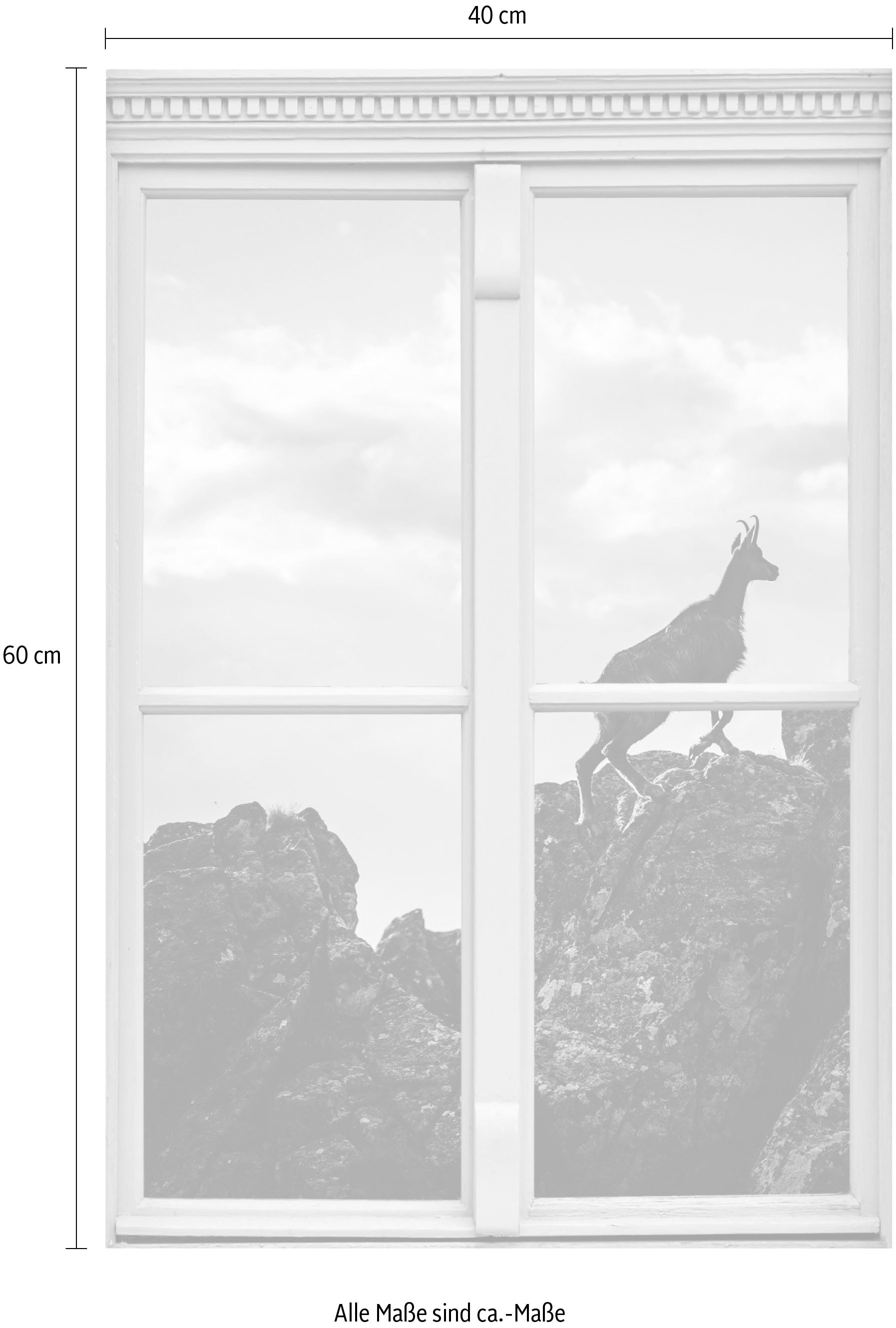 queence Wandsticker »Steinbock« Wandsticker, Wandbild, selbstklebend, 3D, Fenster
