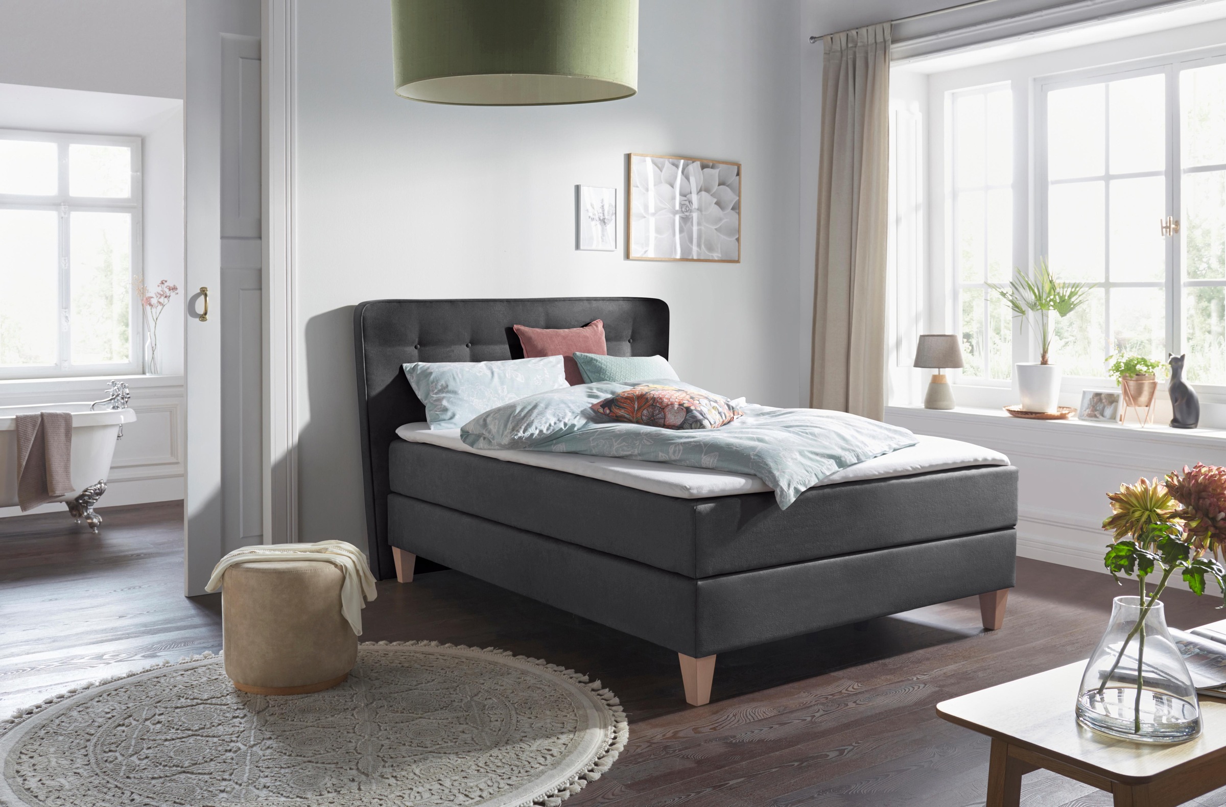 Home affaire Boxspringbett »Ascola«, incl. Topper, 5, Breiten, 3 Ausführungen, 2 Härtegrade