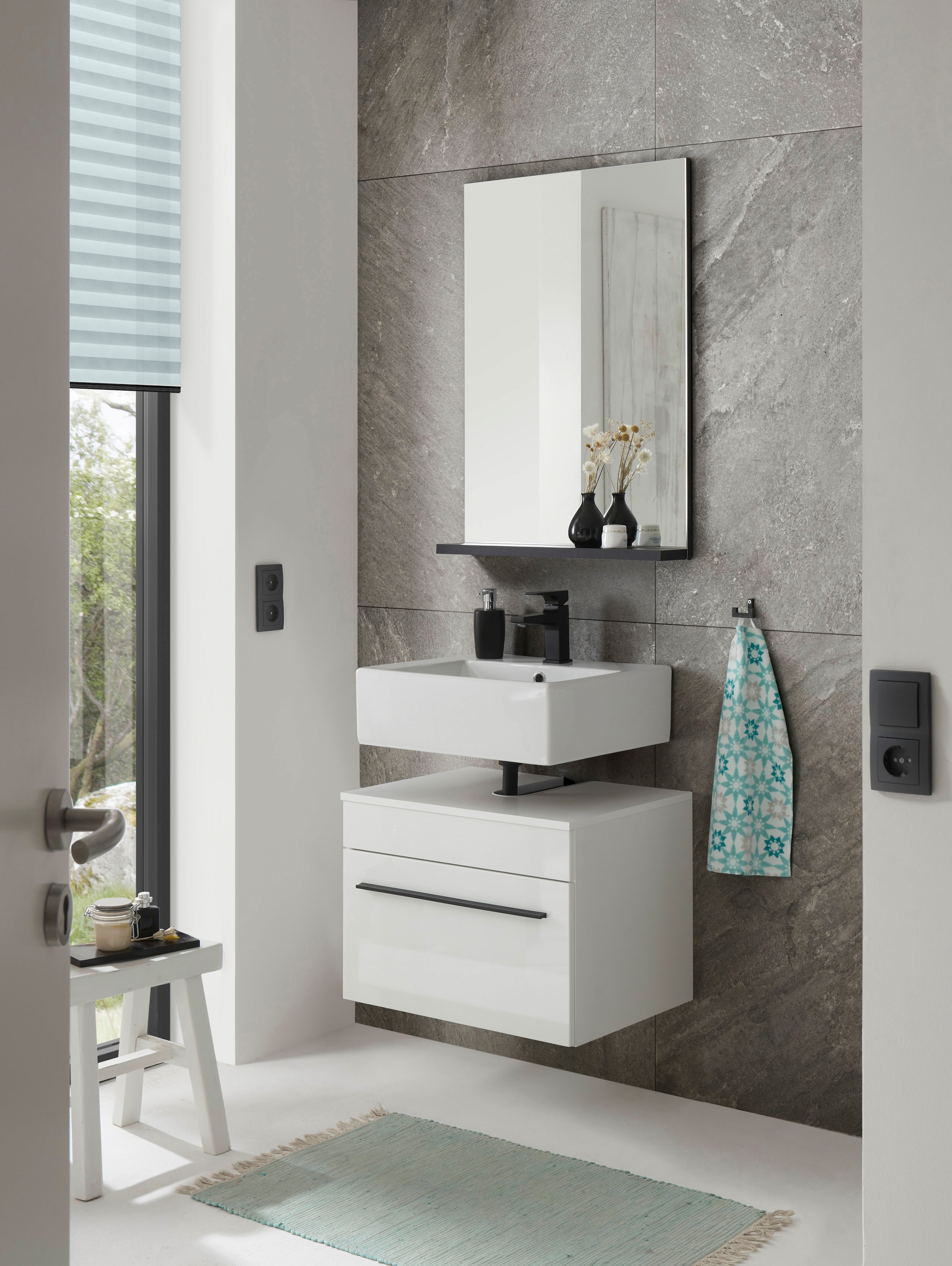 Home affaire Badmöbel-Set »Cantara, Bad im modernen Design, 2-teiliges Badezimmer« Set, 2 Stk. tlg.