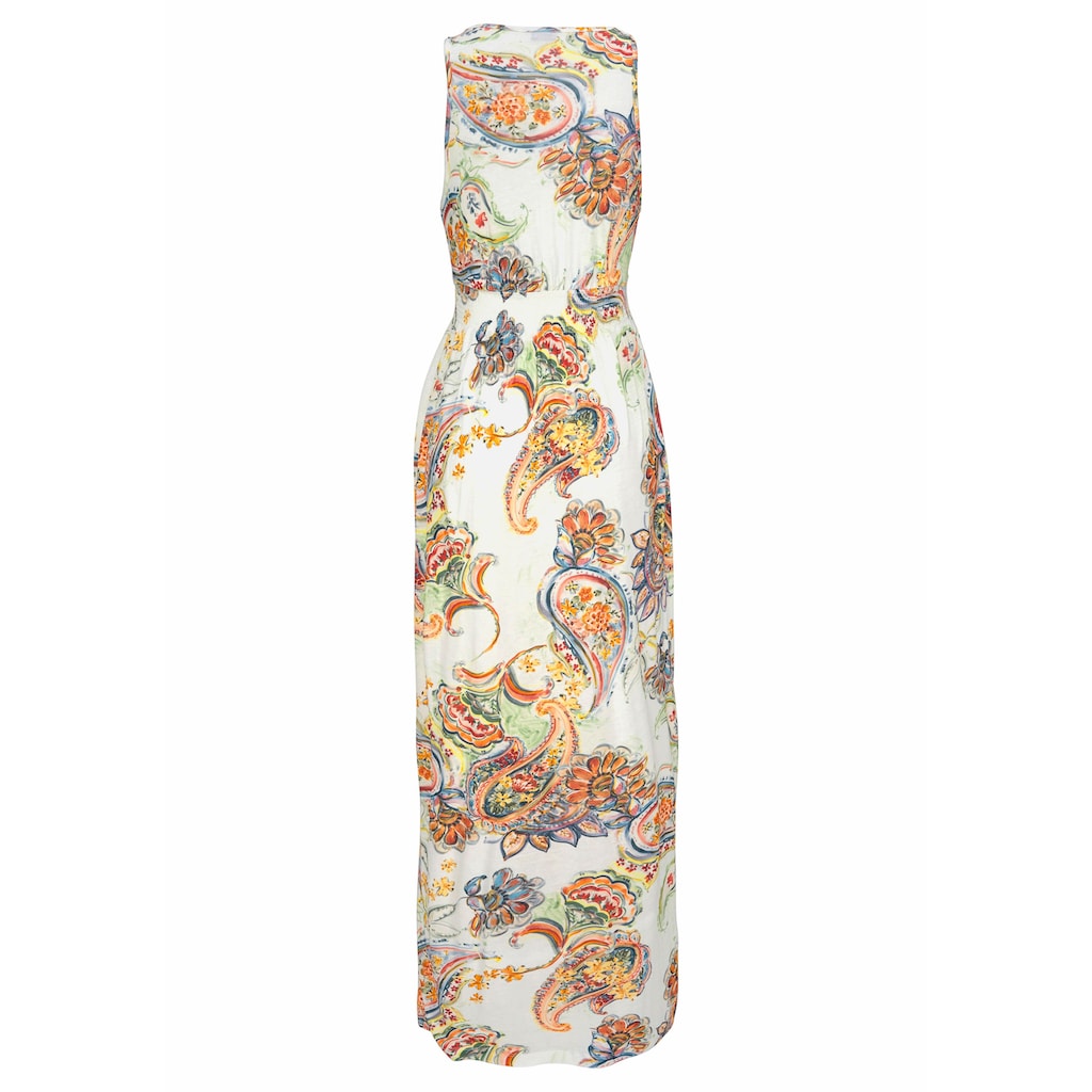 LASCANA Maxikleid, mit buntem Paisleydruck und verstellbarem Ausschnitt, Sommerkleid