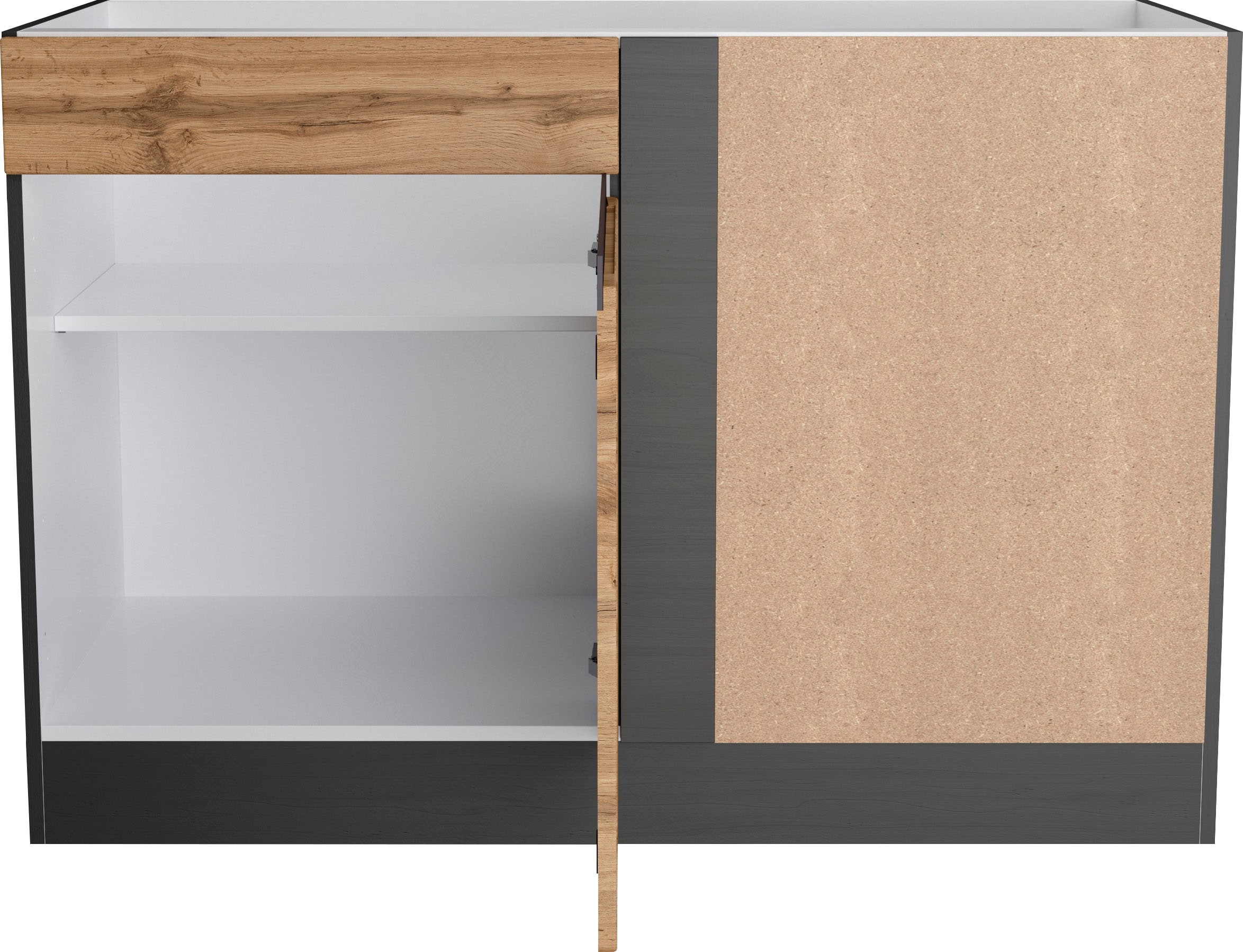 KOCHSTATION Eckunterschrank »KS-Riesa«, Breite 120 cm, MDF-Fronten