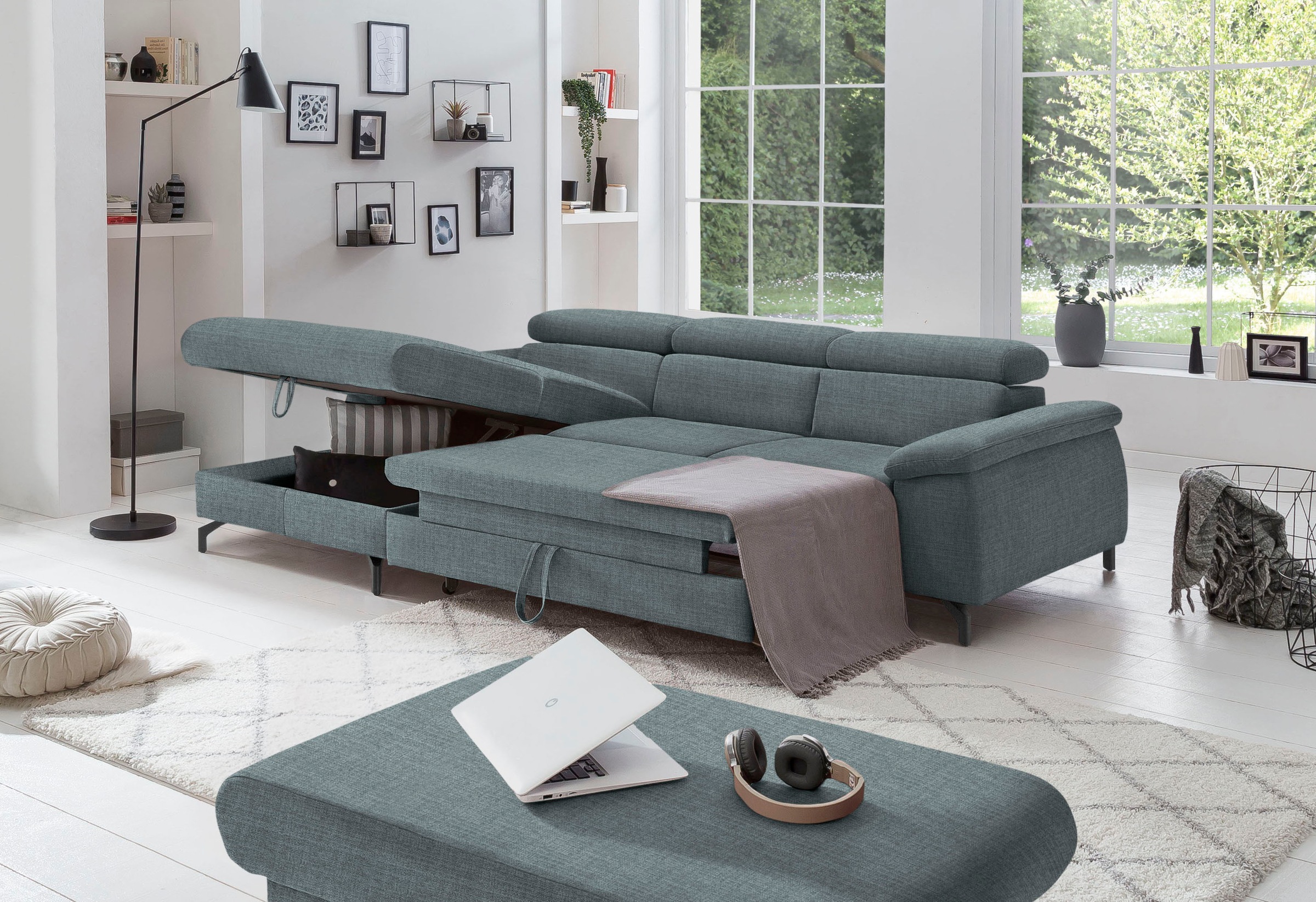COTTA Ecksofa »Kitty L-Form«, inkl. Kopfteilverstellung, optional mit Bettfunktion u. Bettkasten