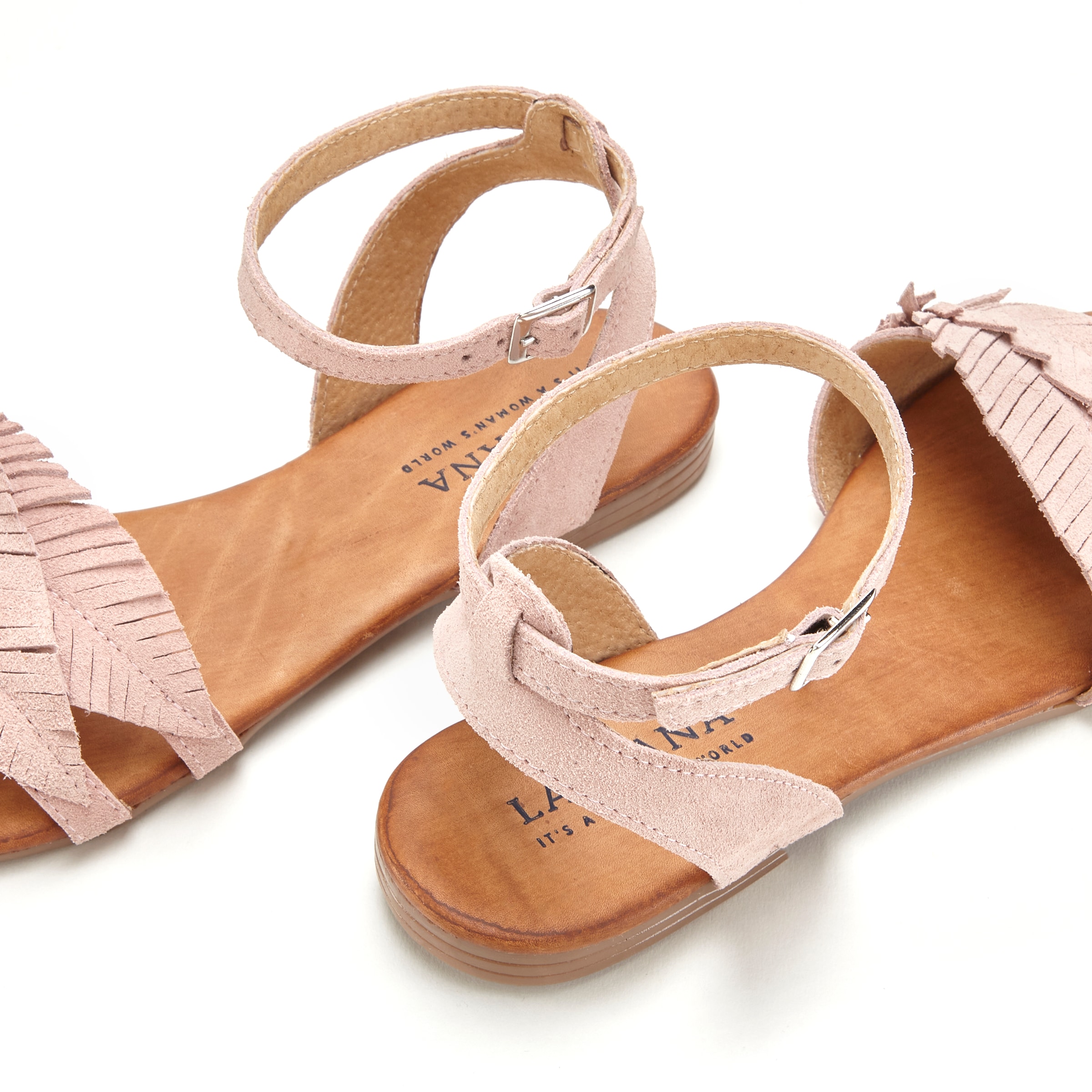 LASCANA Sandale »Sommerschuh«, Sandalette, Sommerschuh aus Leder mit modischen Fransen
