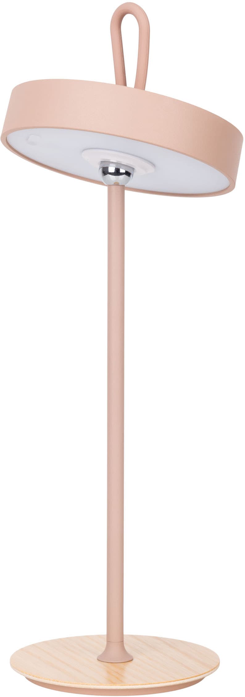 my home LED Tischleuchte »Charmont mit Holzfuß, abnehmbares Kopfteil als Hängeleuchte verwendbar« LED-Modul 1 Stk. Warmweiß aufladbar, inkl Akku + USB Kabel, Kopfteil magnetisch, abnehmbar, Holz