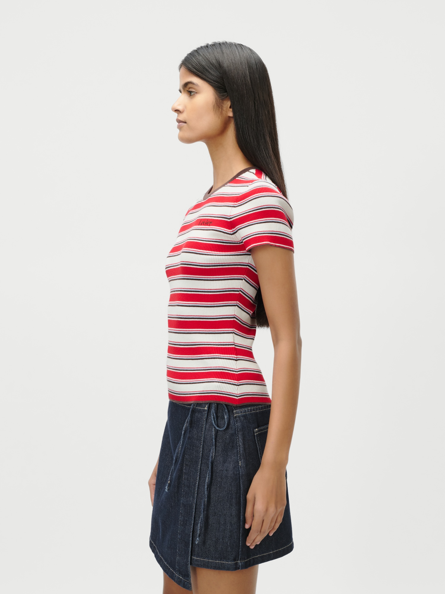 LeGer T-Shirt »Danielle, LeGer by Lena Gercke« schmale Passform, mehrfarbig geringelt