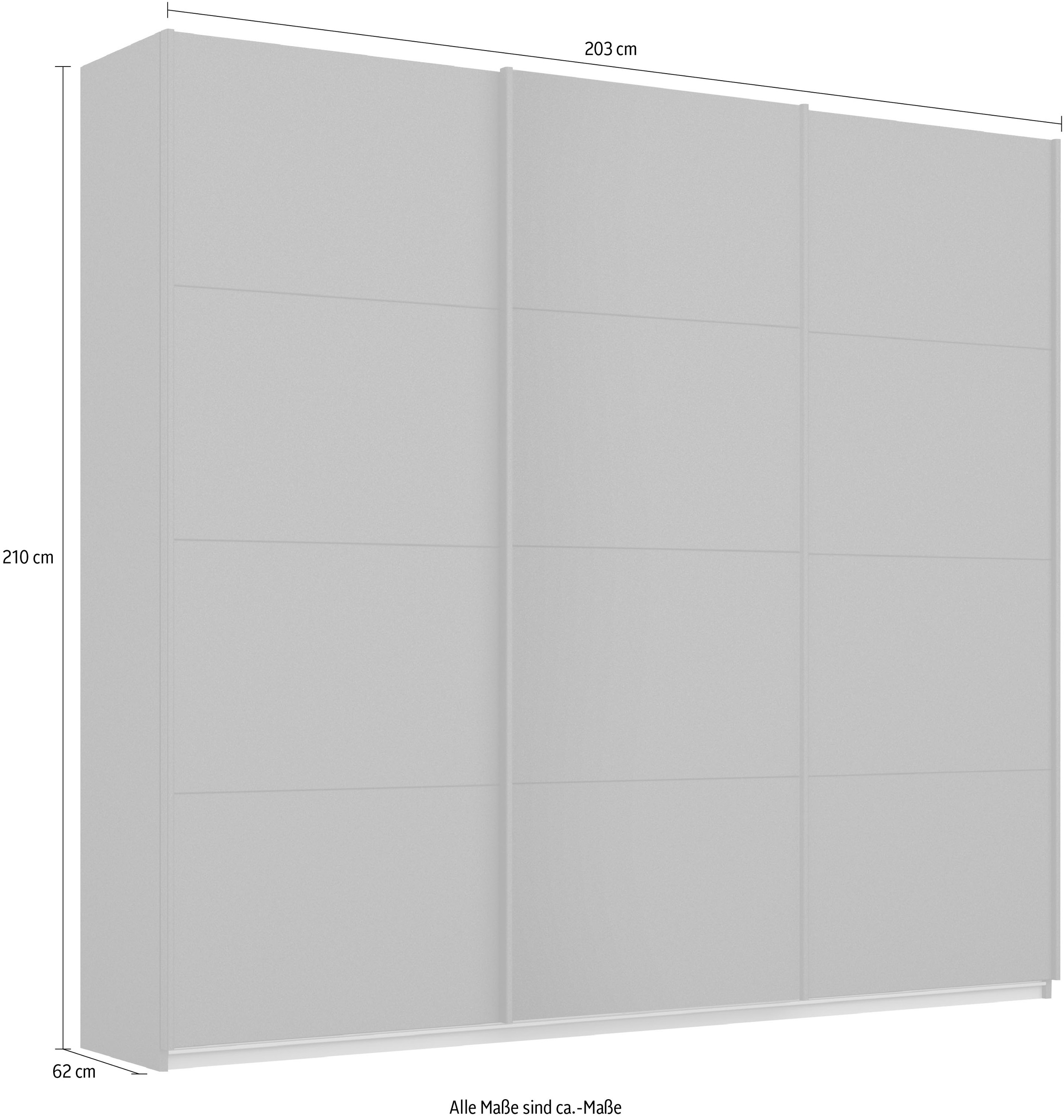 rauch Schwebetürenschrank »Kleiderschrank Schrank Garderobe TOPSELLER OTELI inkl. Inneneinteilung«, (Breiten 203/271/315/360 cm Höhen 210/229 cm), mit 3 Innenschubladen sowie zusätzlichen Einlegeböden MADE IN GERMANY