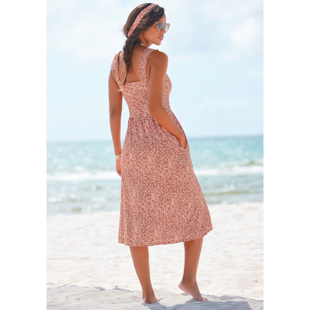 Beachtime Jerseykleid mit Blätterdruck