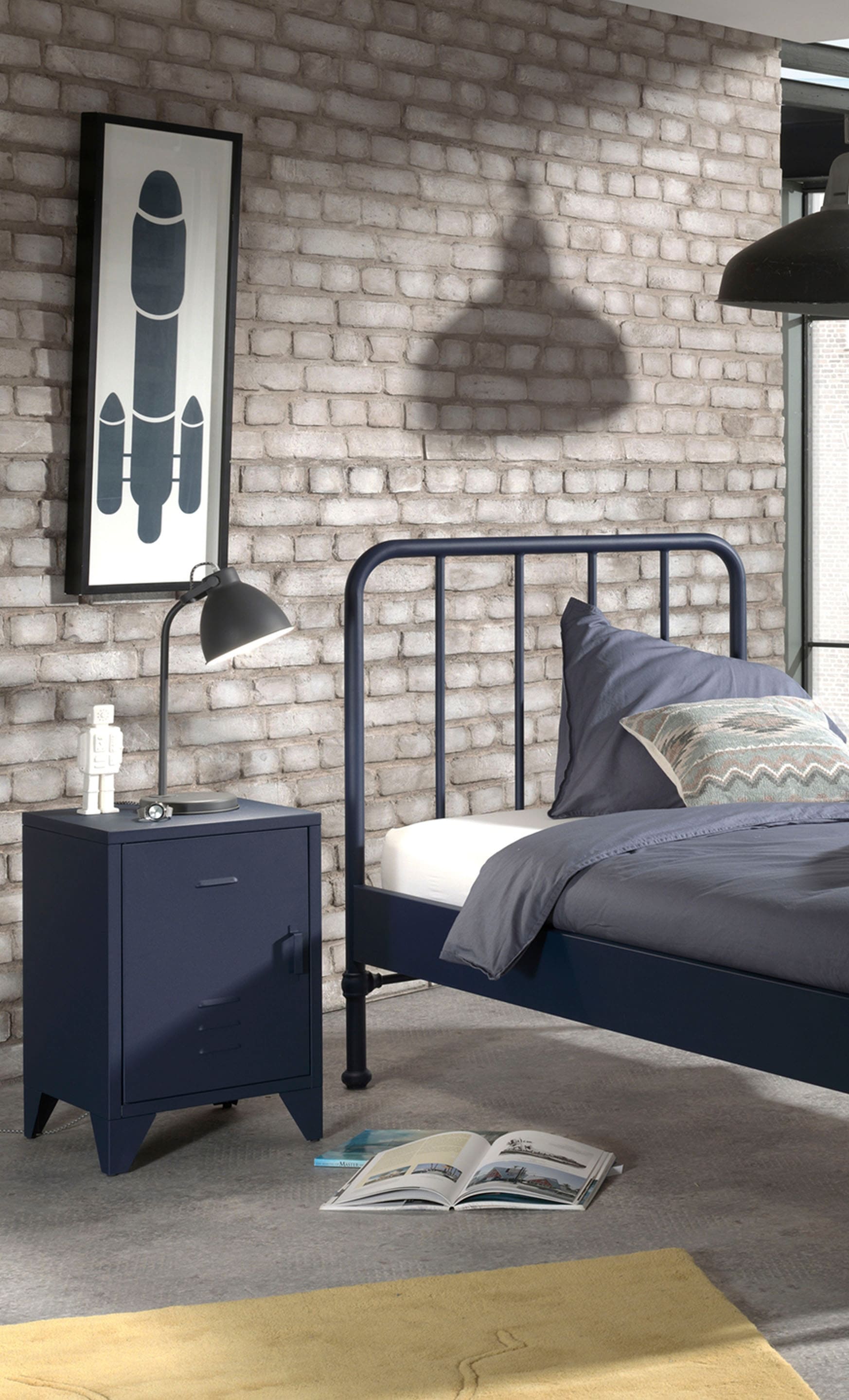 BRONXX Nachtkonsole im Industrial-Look versch. Farben