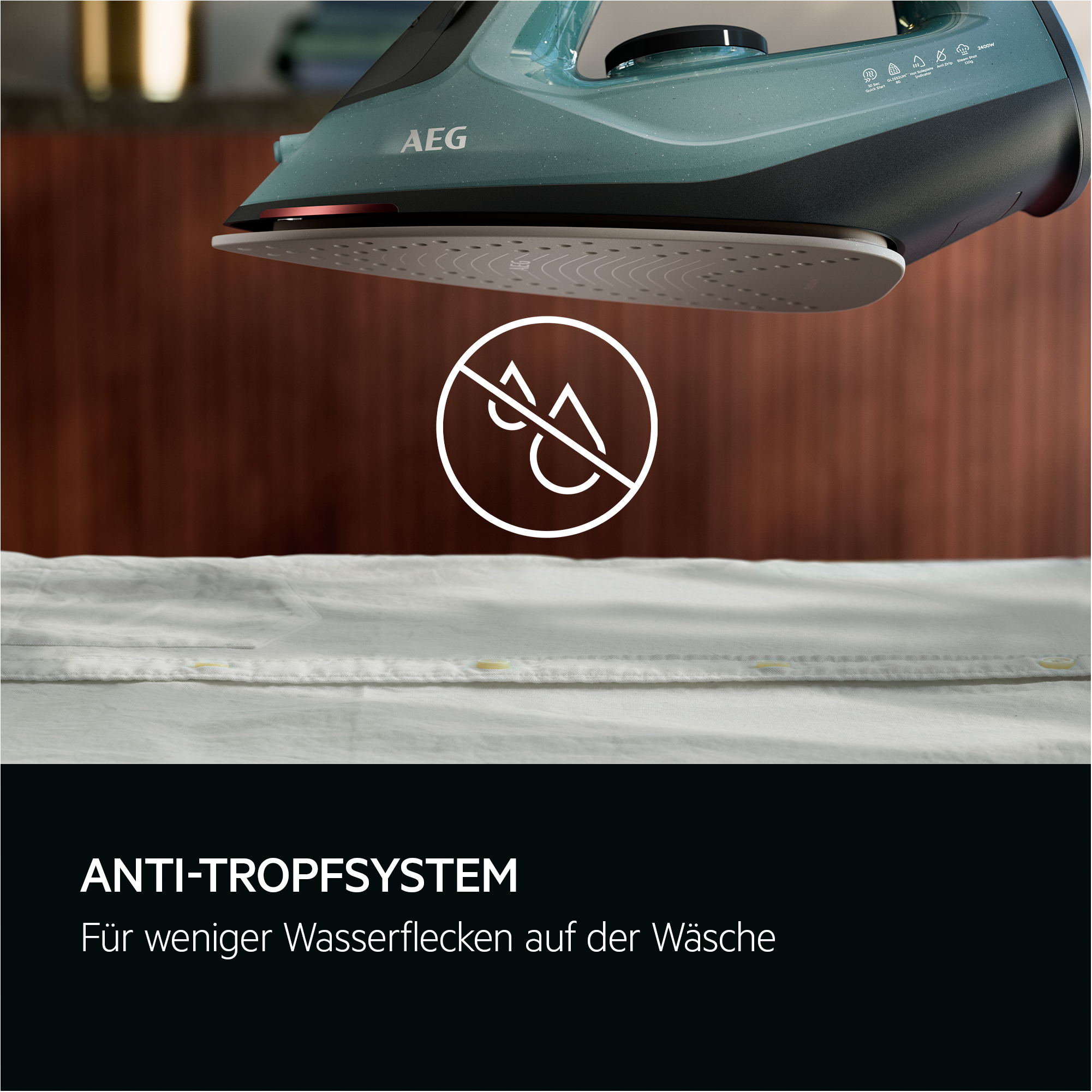 AEG Dampfbügeleisen »SI5-2-6OG Gentle 5000«, 2400 W, Anti-Kalk-System, Restwärmeanzeige, 110 g Dampfstoss
