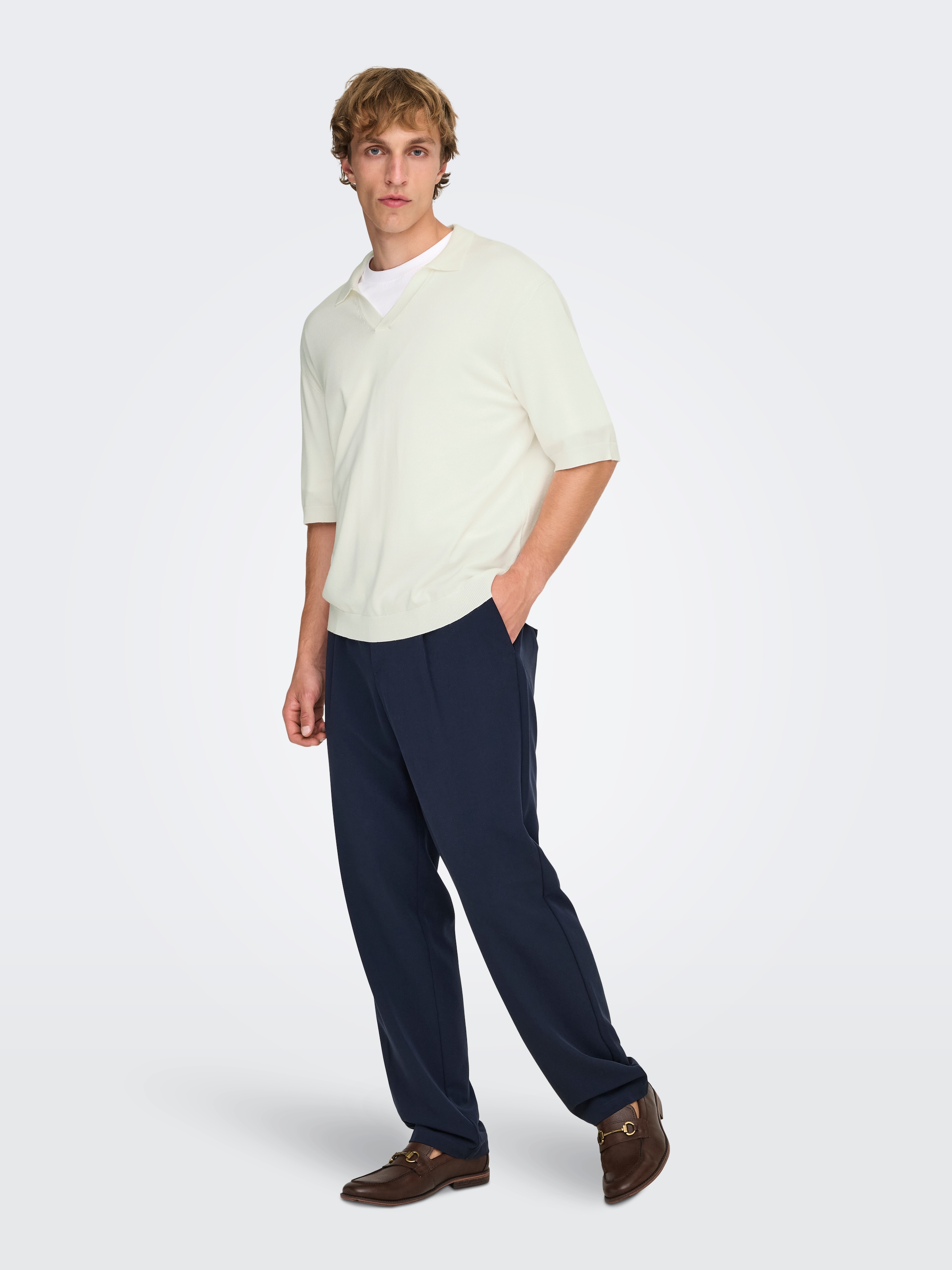 ONLY & SONS Polokragenpullover »ONSWYLER LIFE RLX 12 SS SPLIT KNIT NOOS«