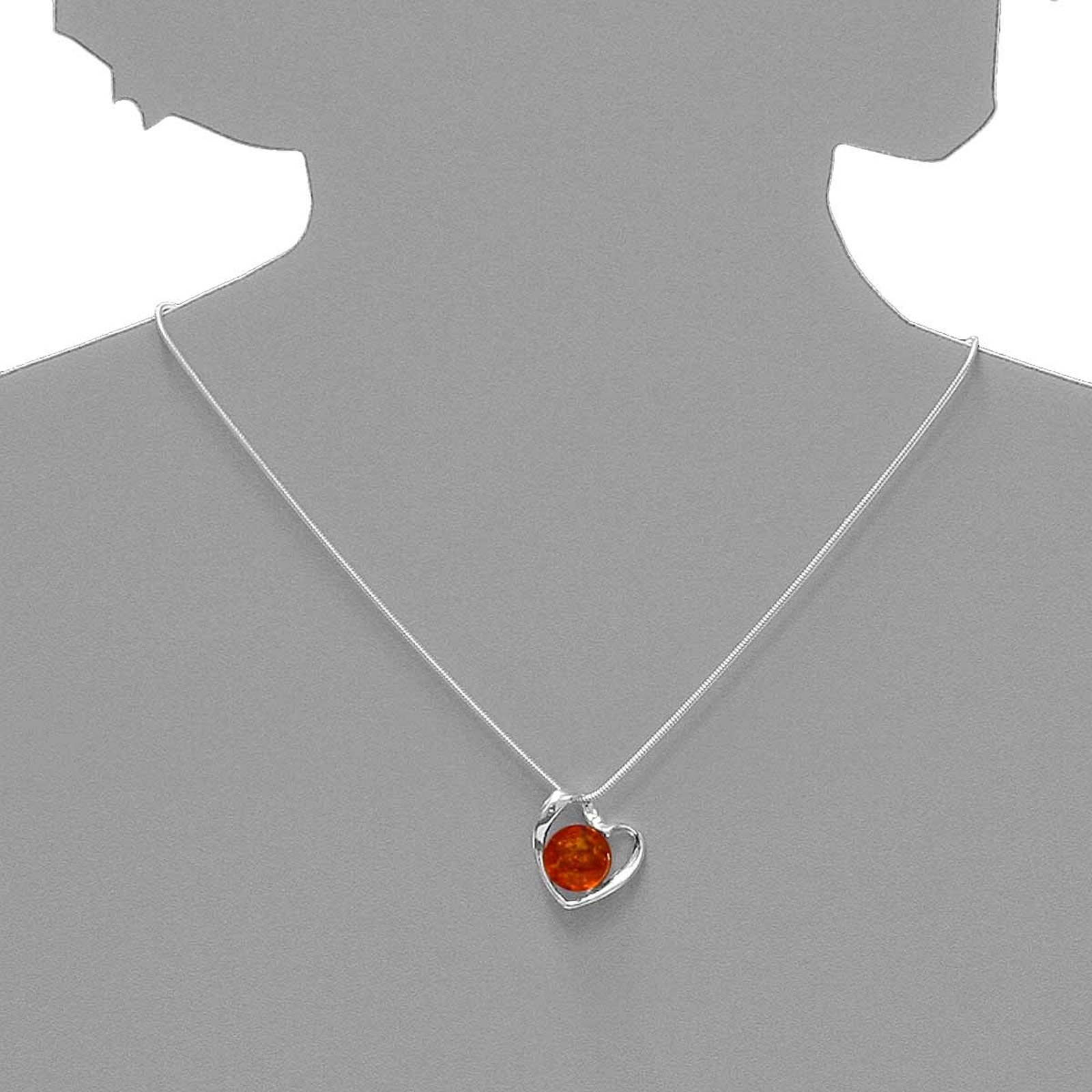 OSTSEE-SCHMUCK Kettenanhänger »- Gleiter-Herz - Silber 925/000 - Bernstein«