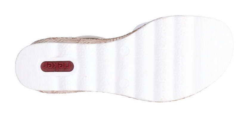Rieker Keilsandalette, Sommerschuh, Sandale, Keilabsatz, mit Print an der Laufsohle