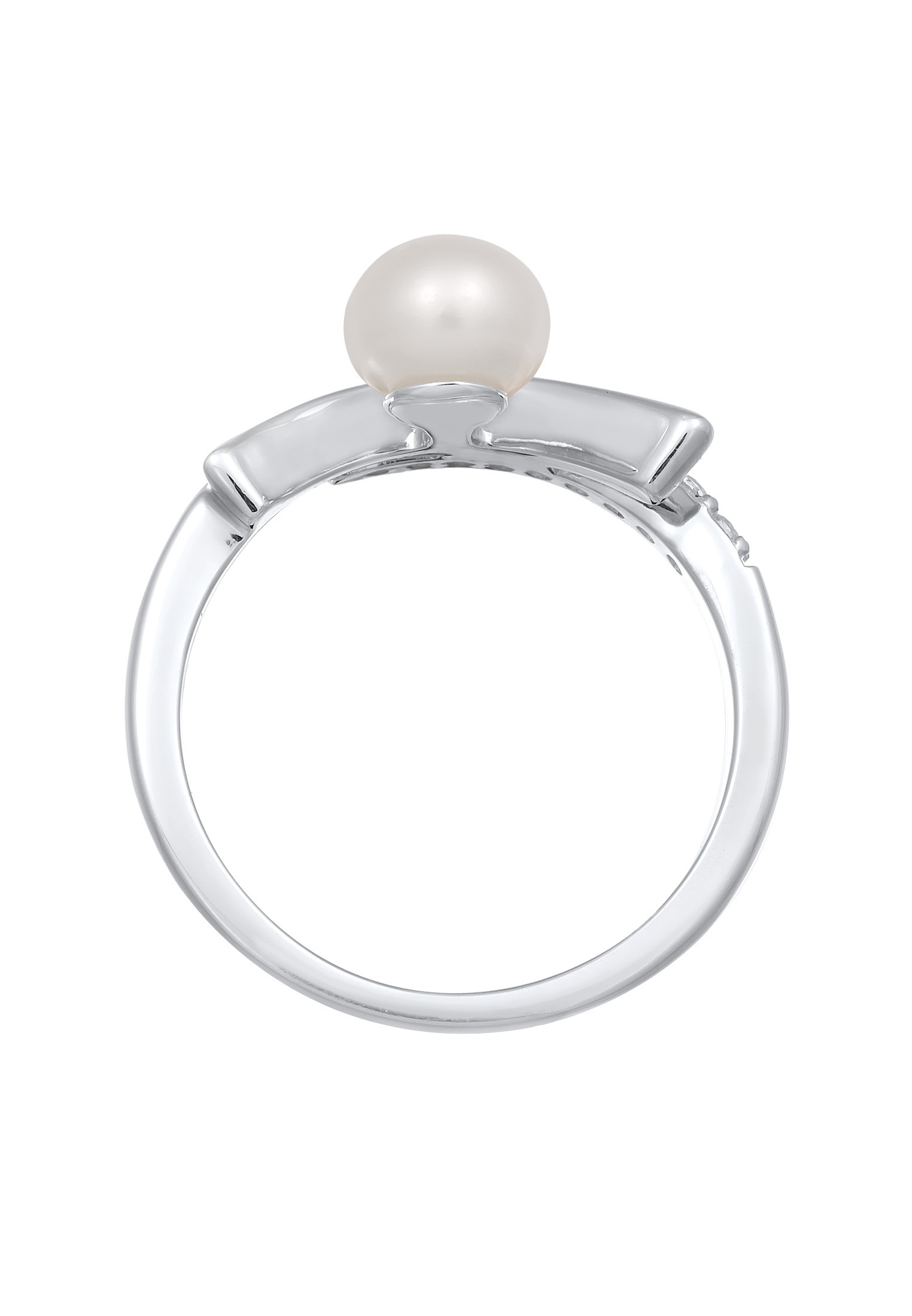 Nenalina Perlenring »Ring Süßwasserperle Zirkonia 925 Silber«