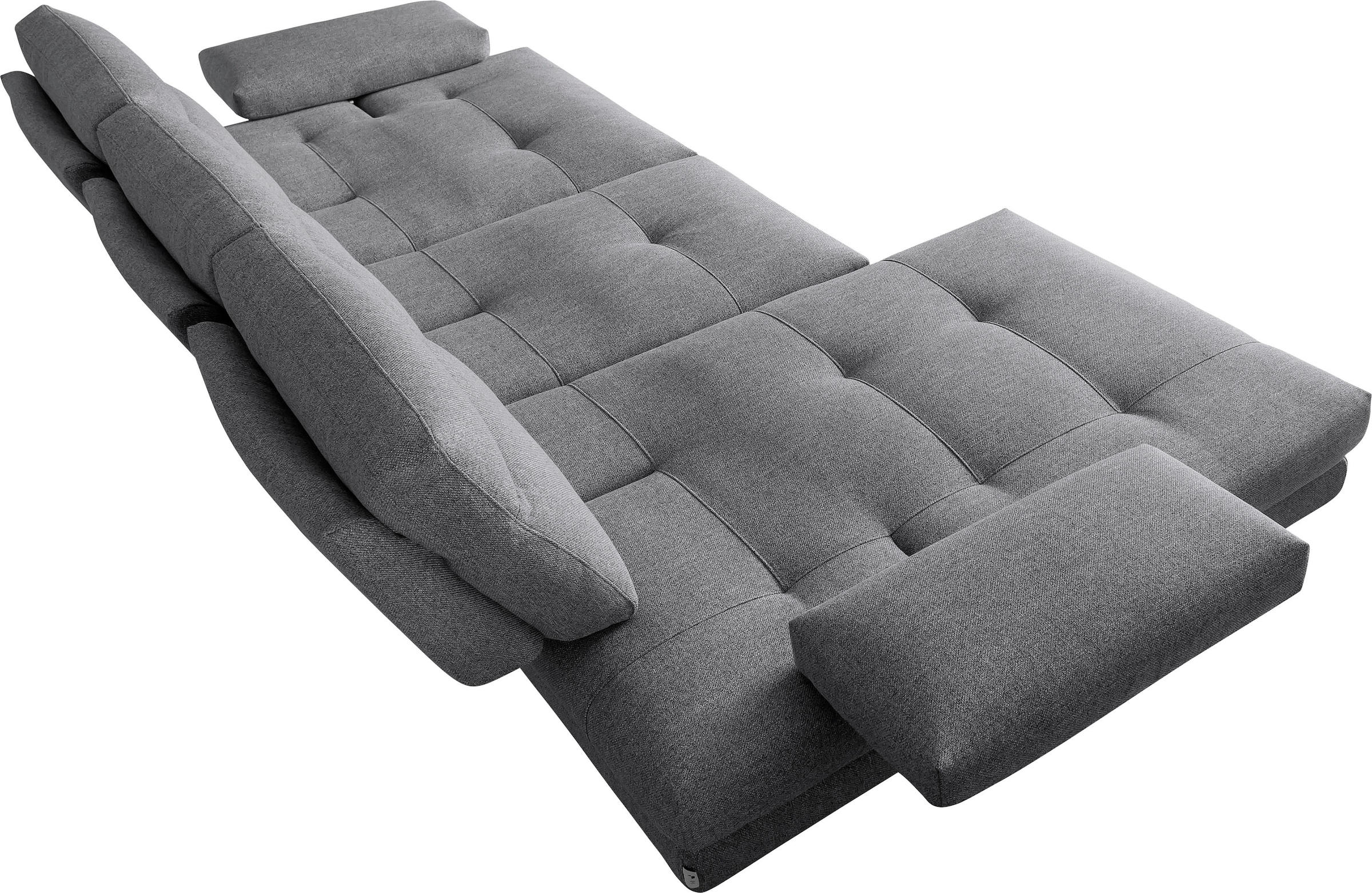CALIA ITALIA Ecksofa »Toby Wing, B/T: 288/153 cm, Designsofa mit hohem Sitzkomfort, L-Form« inklusive Sitztiefenverstellung, Füße in chrom glänzend