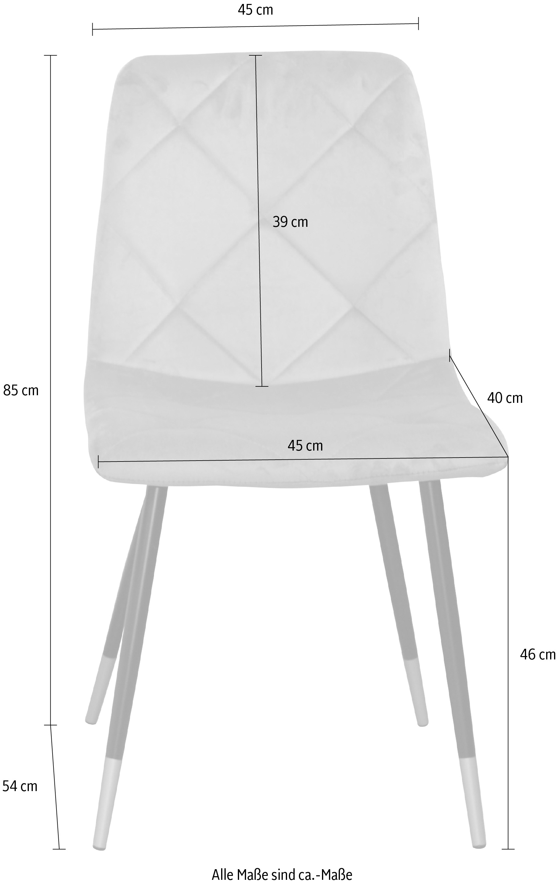 HOFMANN LIVING AND MORE Polsterstuhl, (Set), 2 St., Samtoptik-Polyester