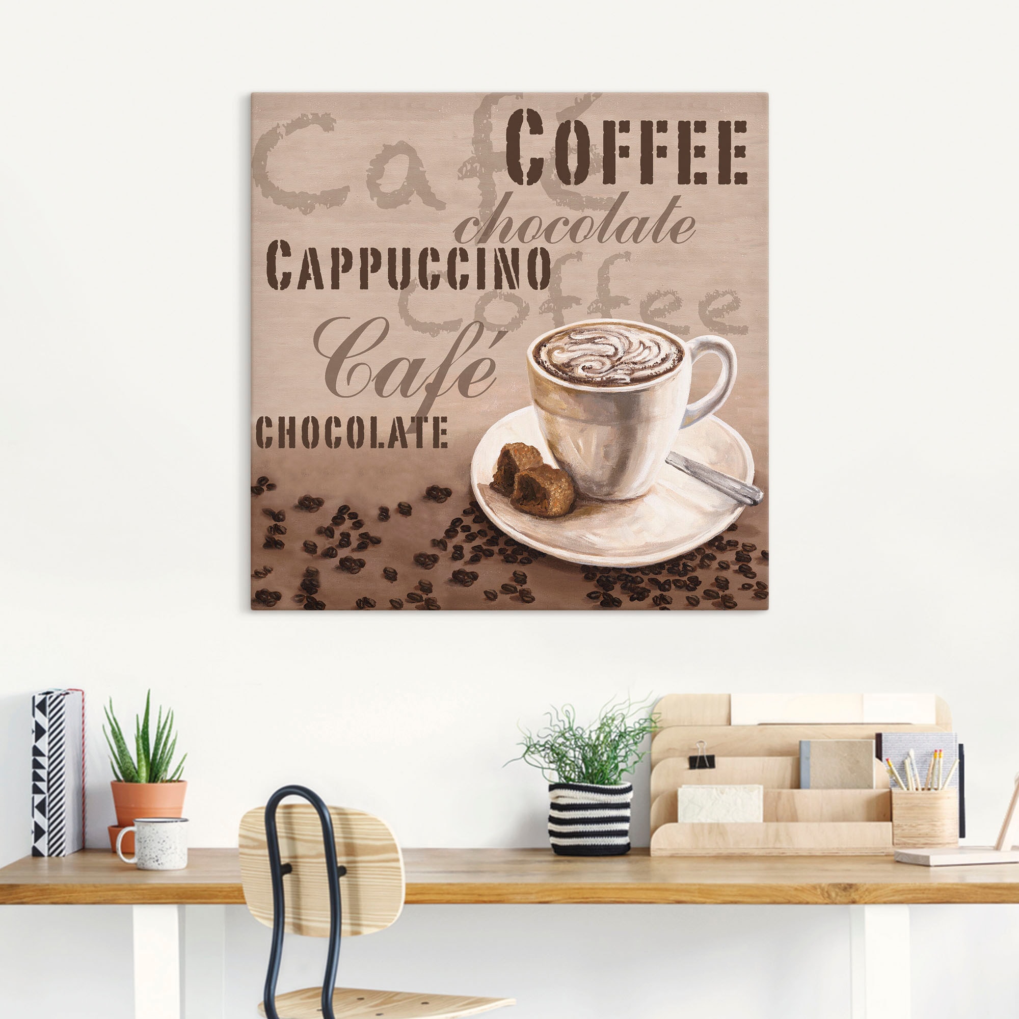 Artland Leinwandbild »Schokolade - Cappucino« Getränke 1 Stk. tlg. auf Holzrahmen gespannt