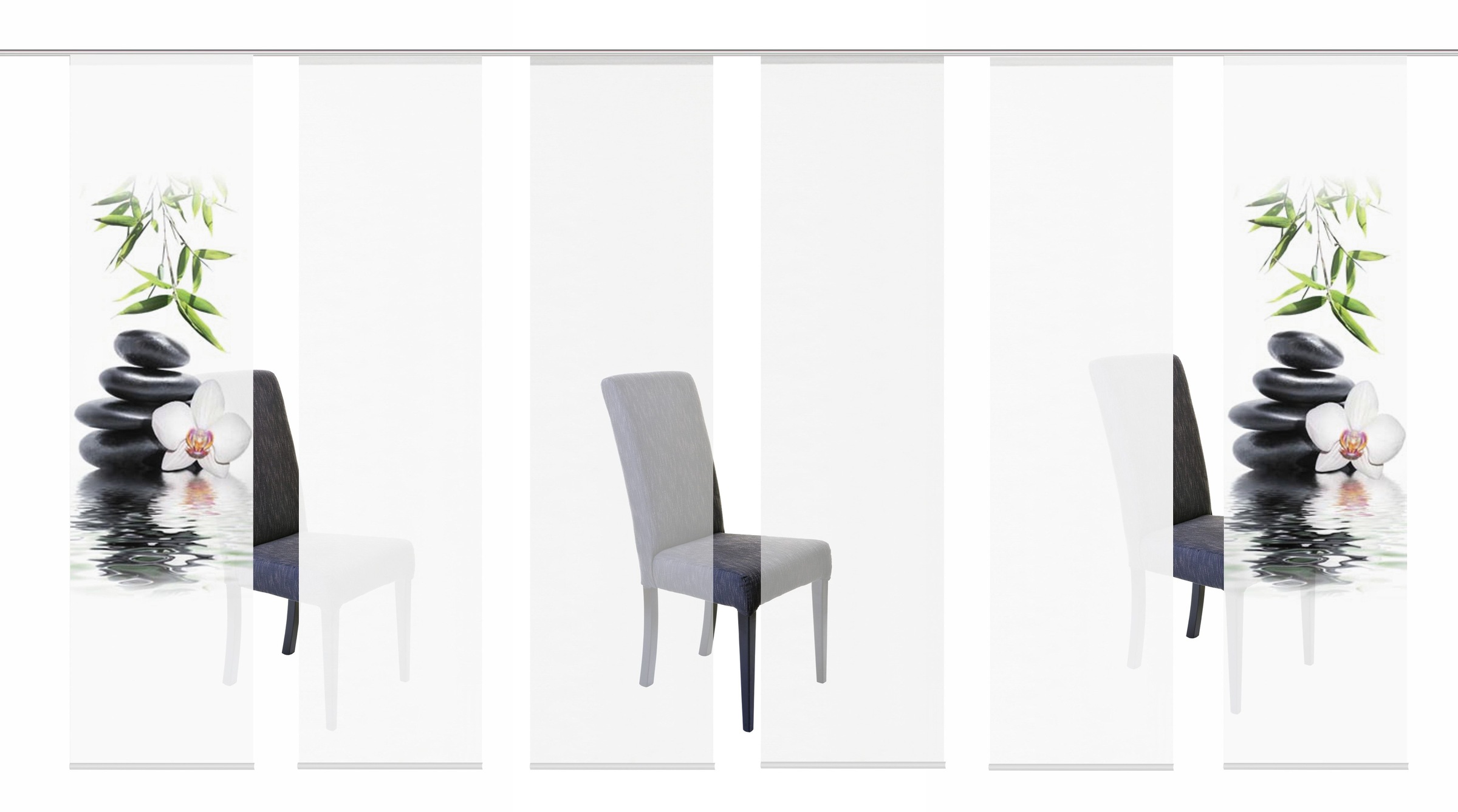 HOME WOHNIDEEN Schiebegardine »RUSKIN« Klettband 6 Stk. tlg. HxB: 245x60, inkl. Befestigungszubehör