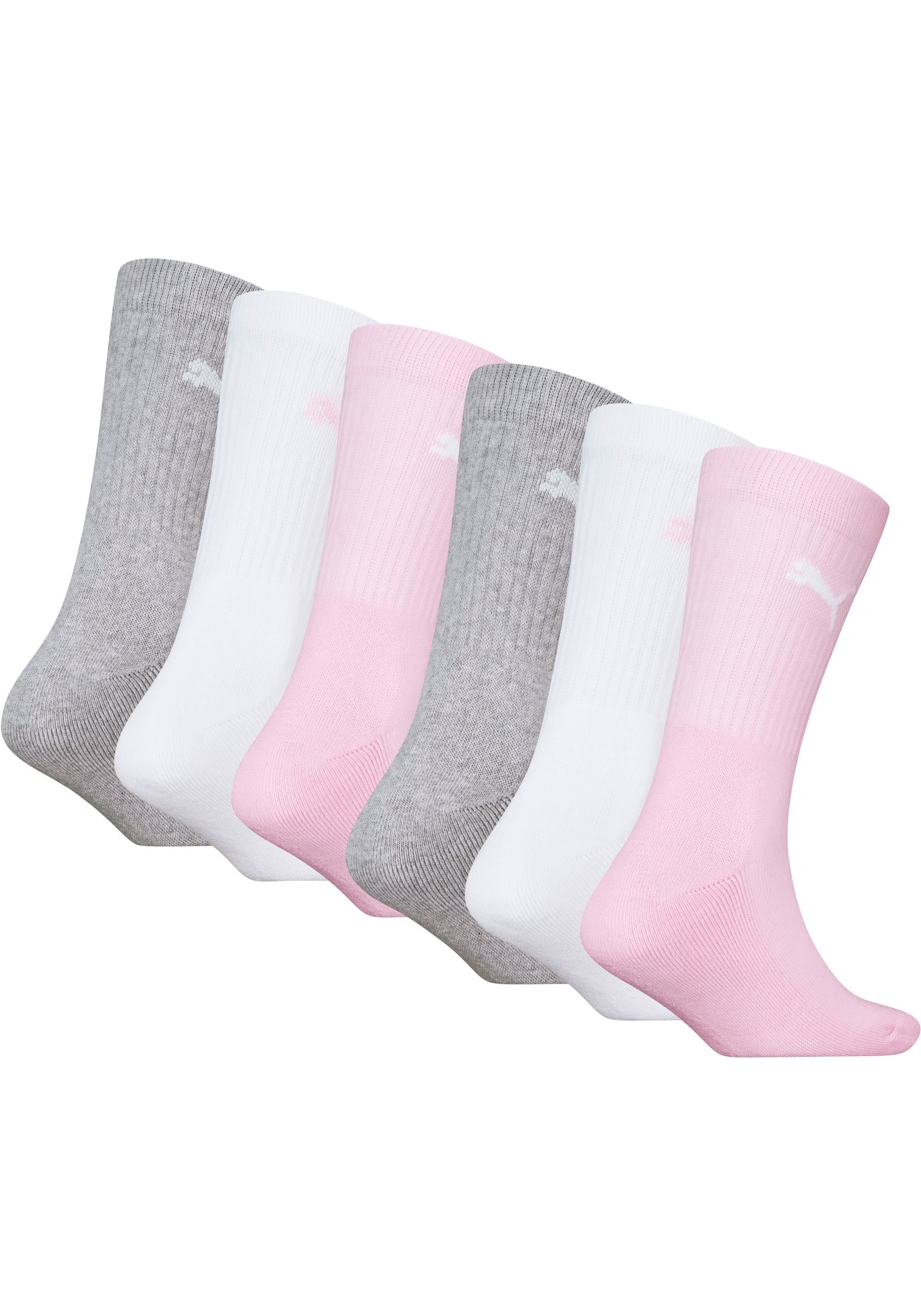 PUMA Socken »PUMA JUNIOR CREW SOCK 6P ECOM«, (6 Paar, 6 Paar), gepolsterte Sohle für zusätzlichen Komfort