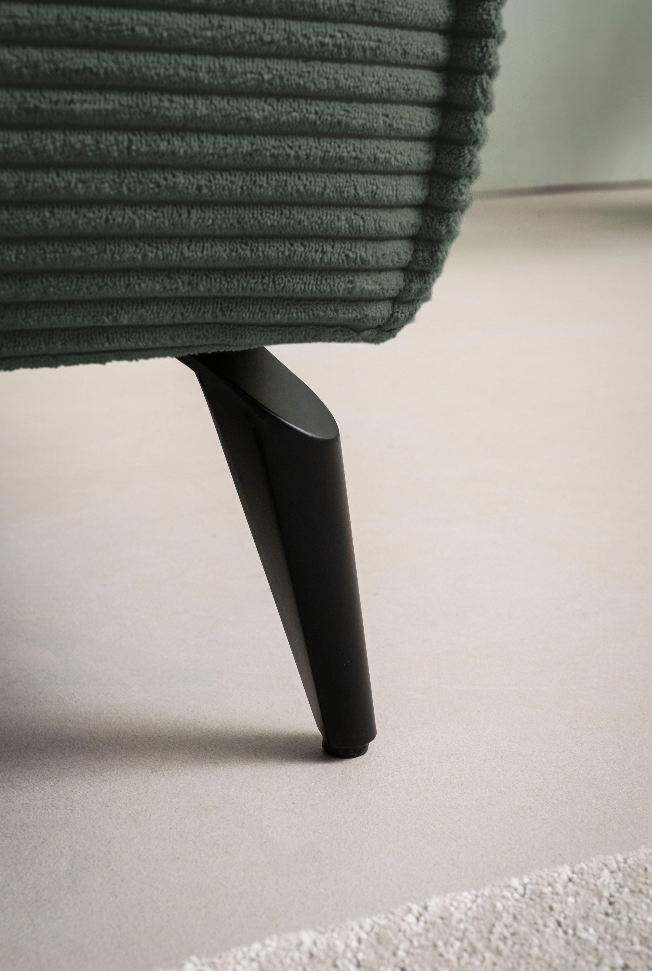 Home affaire Wohnlandschaft »Tvinnu, moderne U-Form, Couch in Cord oder Webstoff in Leinenoptik« Recamiere rechts/links, schwarze Metallfüße, bequeme Sitz-/Liegefläche