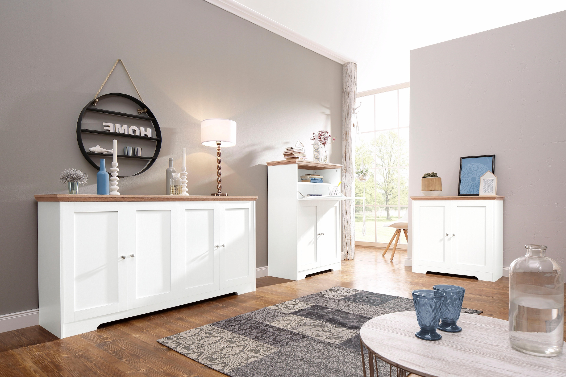 OTTO home Sideboard »Nanna« Kommode mit einer Folien Oberfläche in Eiche-Optik, Breite 80 cm