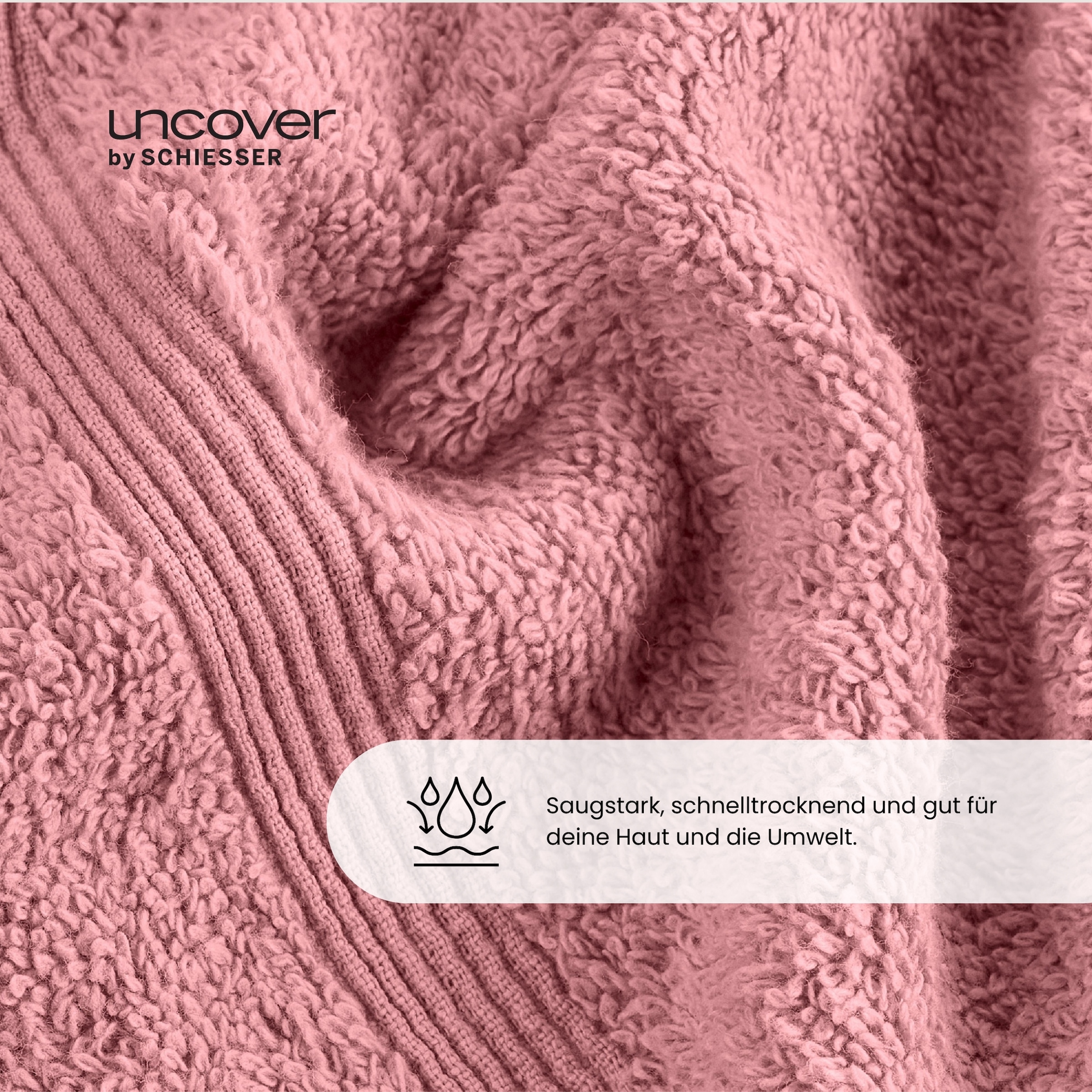 uncover by SCHIESSER Handtücher »Brooklyn mit dezenter Bordüre in Hoch-Tief-Optik« Made in Green