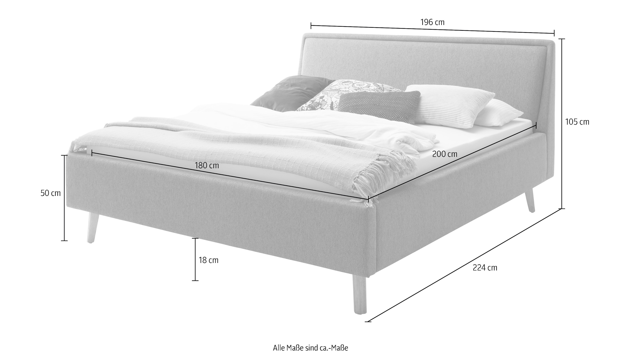 meise.möbel Polsterbett »Frieda« wahlweise mit Lattenrost und Bettkasten