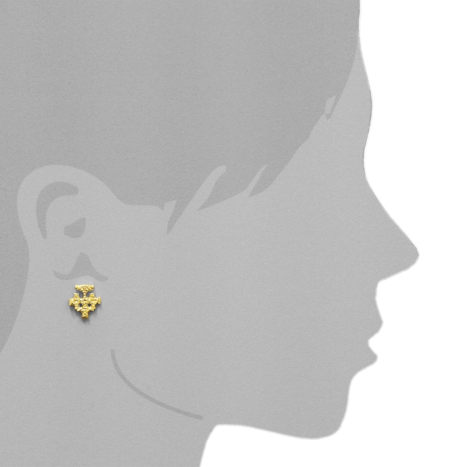 OSTSEE-SCHMUCK Paar Ohrstecker »- Hiddensee 15 x 13 mm - Gold 333/000 -,«