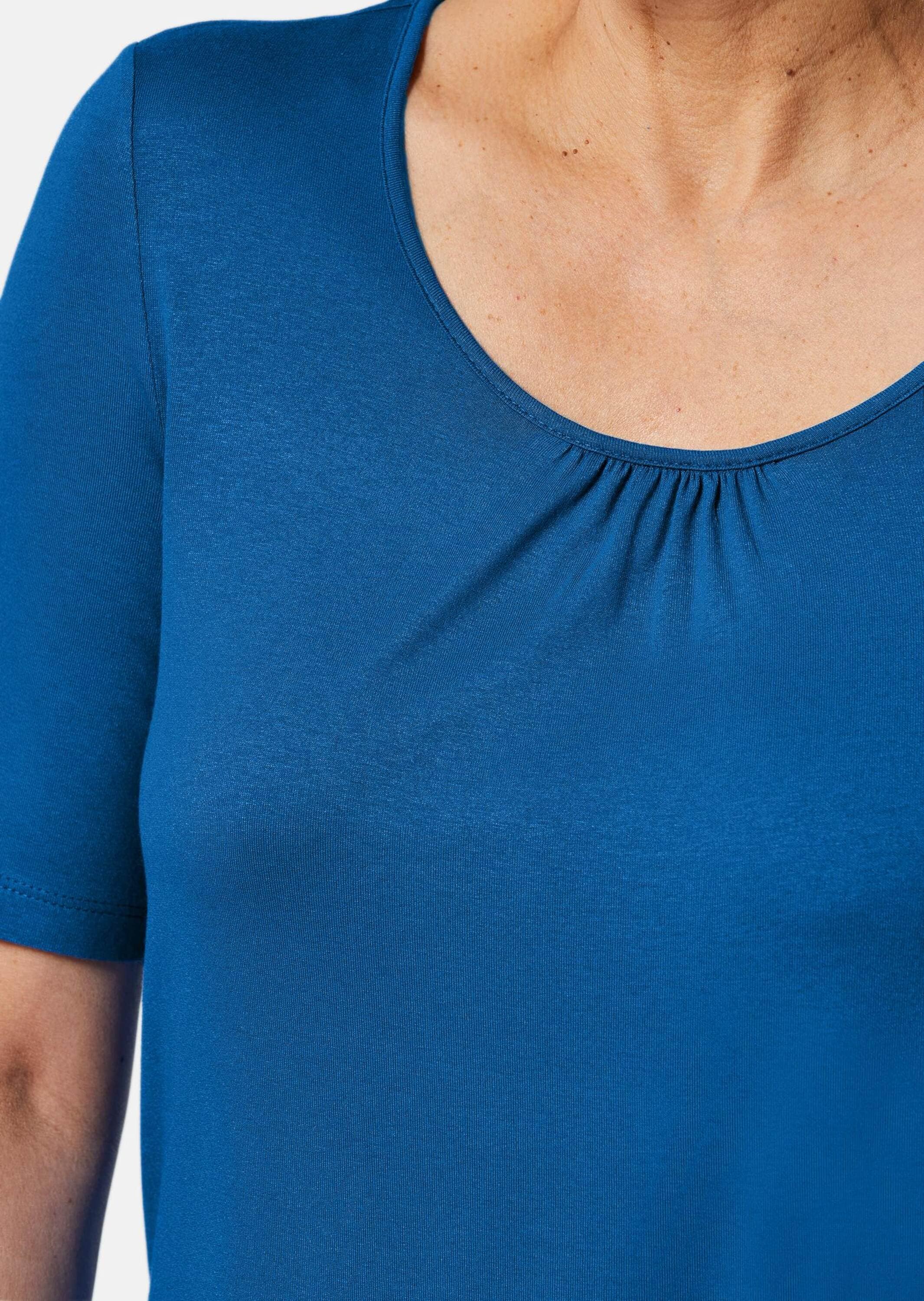 GOLDNER Langarm-Poloshirt »Shirt Zeitloses Shirt mit modernem Raffdetail«